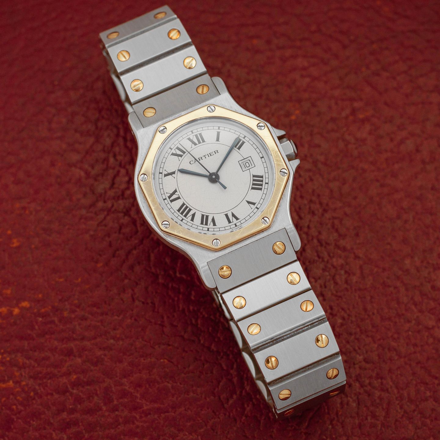 Cartier Santos 2966 (Unknown (random serial)) - White dial 30 mm Steel case (1/8)