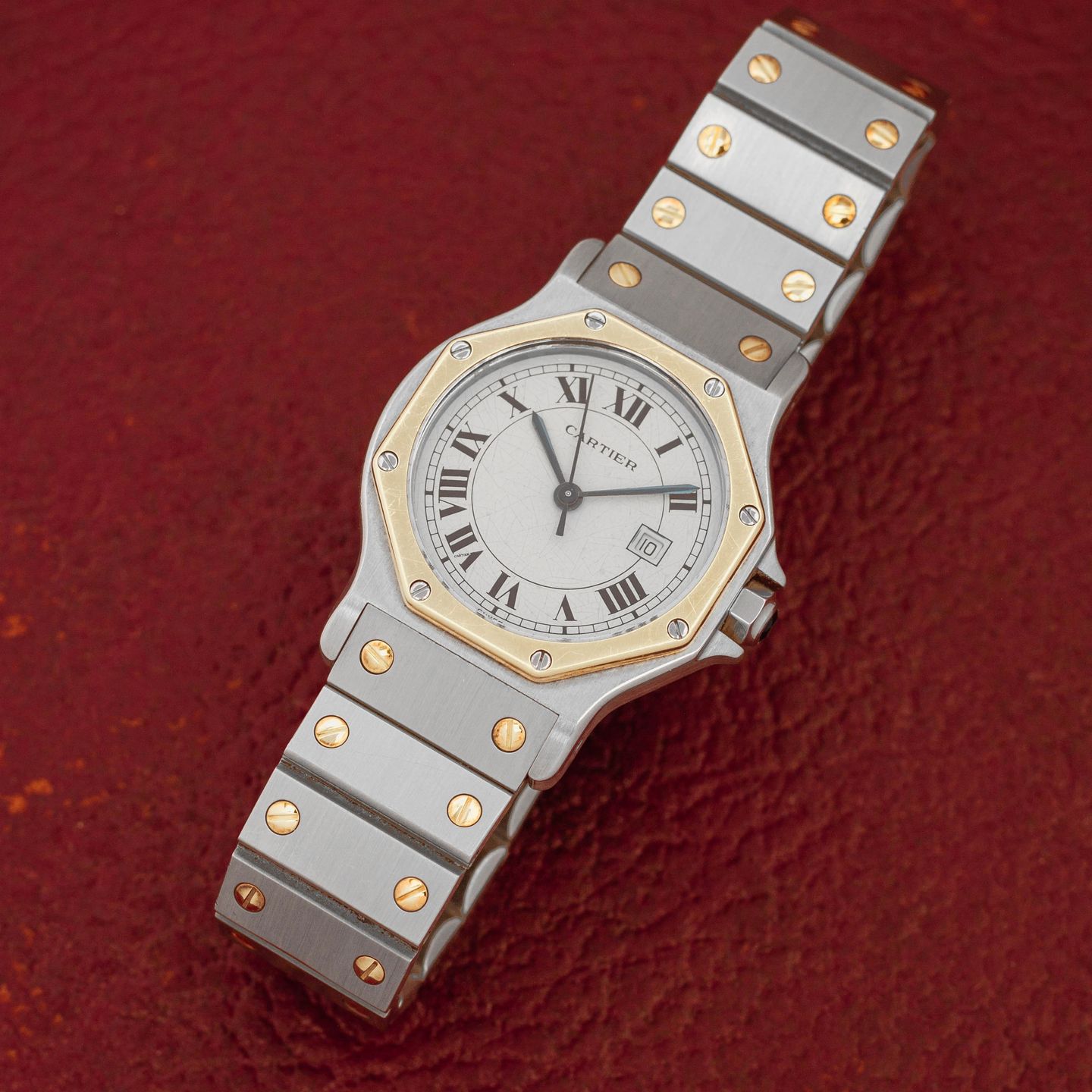 Cartier Santos 2966 (Unknown (random serial)) - White dial 30 mm Steel case (3/8)