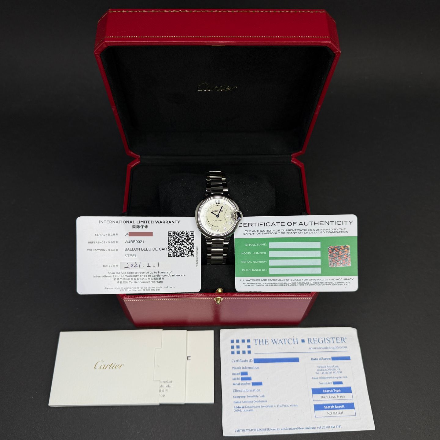 Cartier Ballon Bleu 33mm W4BB0021 - (3/8)