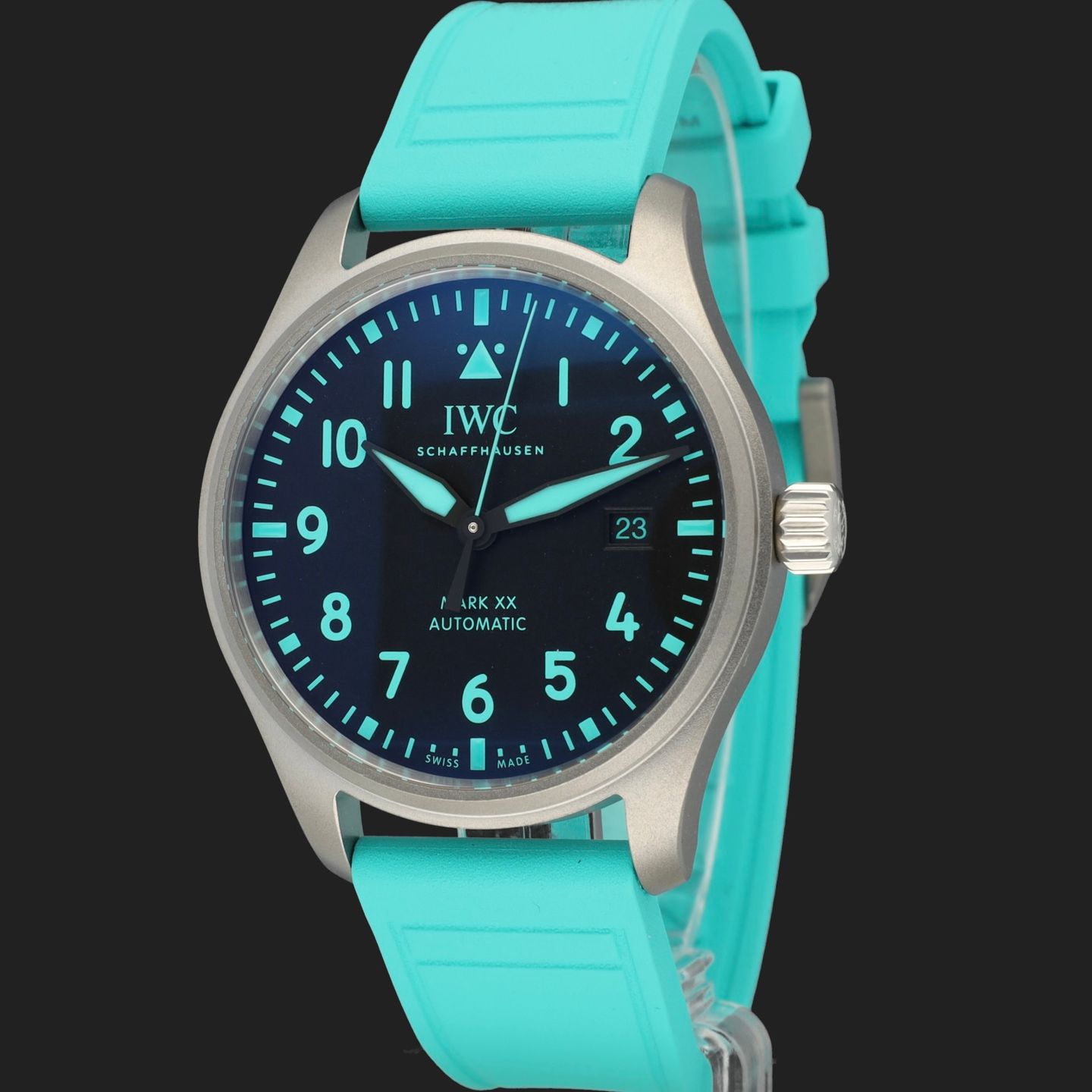 IWC Pilot Mark IW328201 (2025) - Zwart wijzerplaat 40mm Staal (1/8)