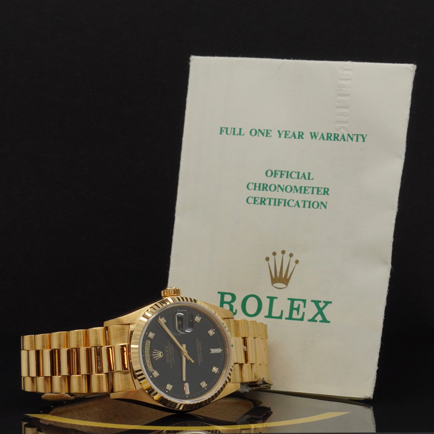 Rolex Day-Date 36 18038 (1986) - Zwart wijzerplaat 36mm Geelgoud (4/6)