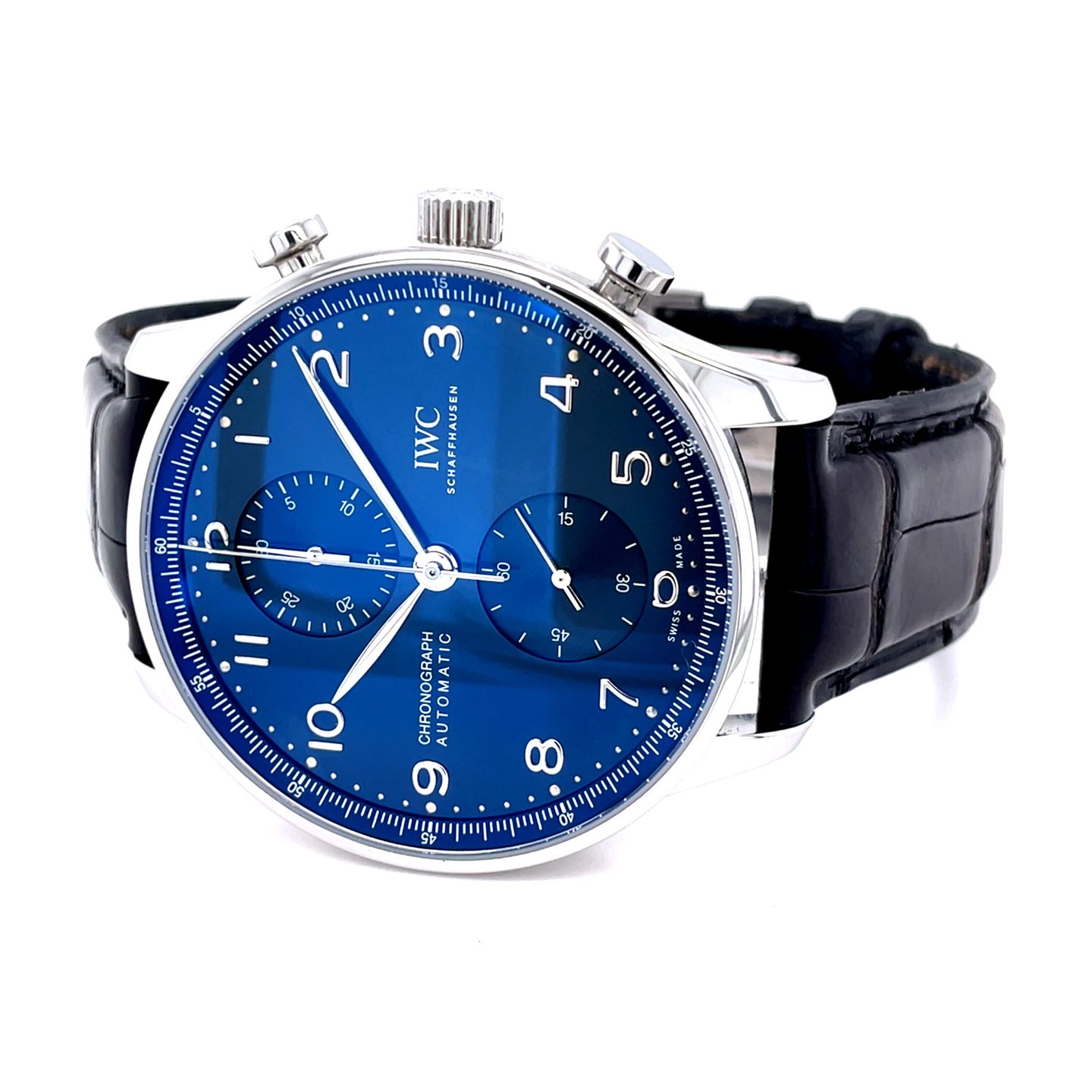 IWC Portuguese Chronograph IW371606 (2020) - Blue dial 41 mm Steel case (7/8)