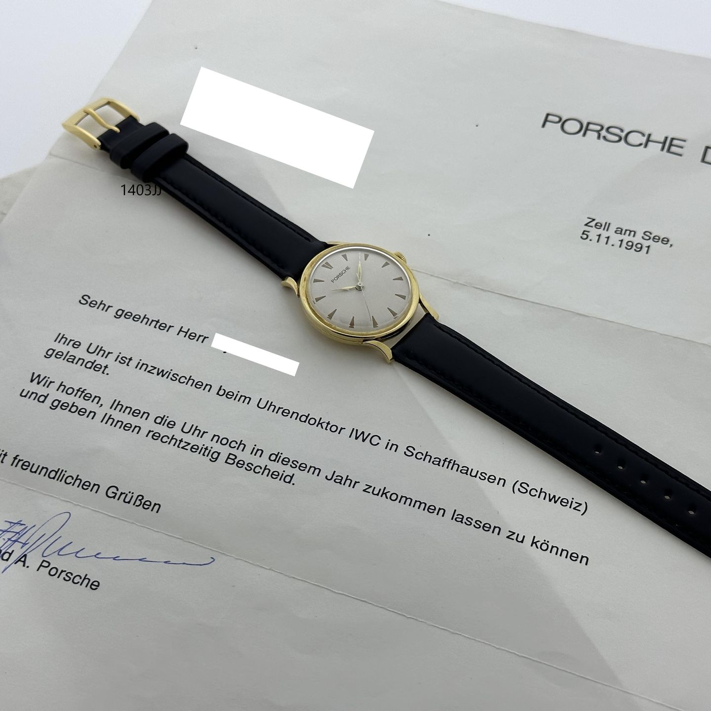 Porsche Design Unknown Unknown (1991) - Zilver wijzerplaat 32mm Geelgoud (8/8)