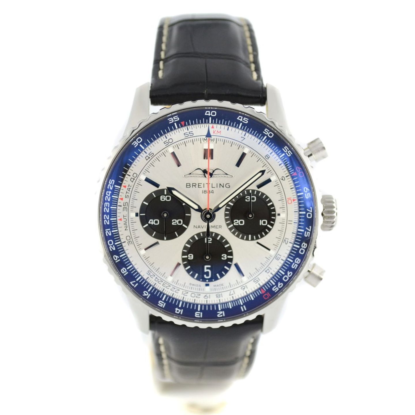 Breitling Navitimer 1 B01 Chronograph AB0138241G1P1 (2023) - Zilver wijzerplaat 43mm Staal (1/7)