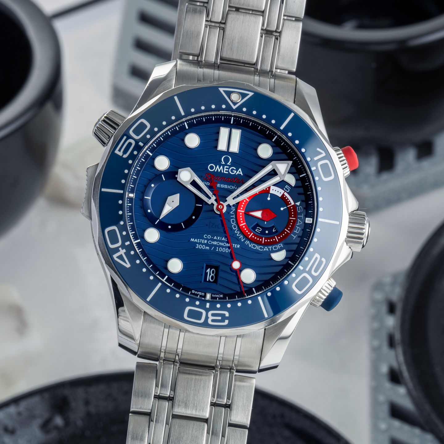 Omega Seamaster Diver 300 M 210.30.44.51.03.002 (Onbekend (willekeurig serienummer)) - Blauw wijzerplaat 44mm Staal (3/8)