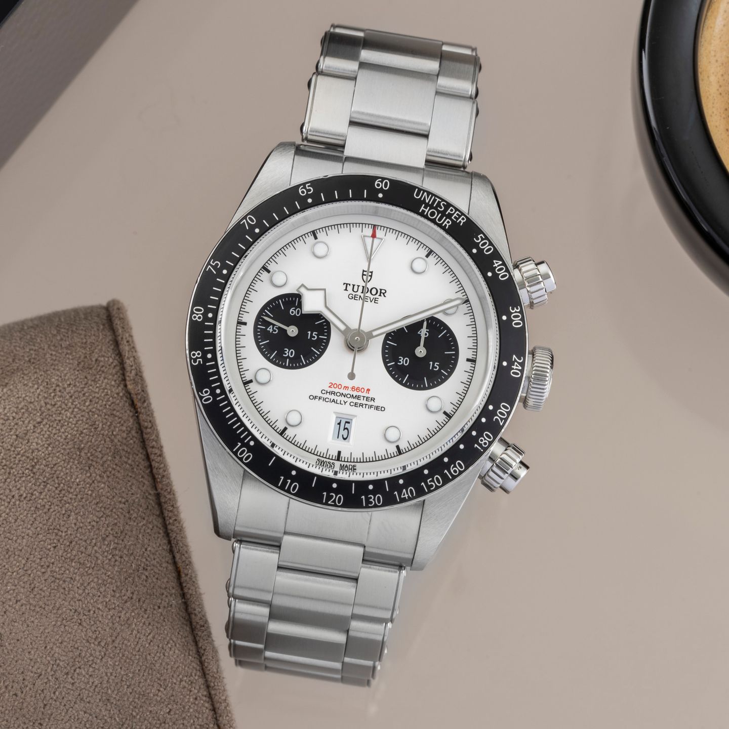 Tudor Black Bay Chrono 79360N (Onbekend (willekeurig serienummer)) - Wit wijzerplaat 41mm Staal (1/8)