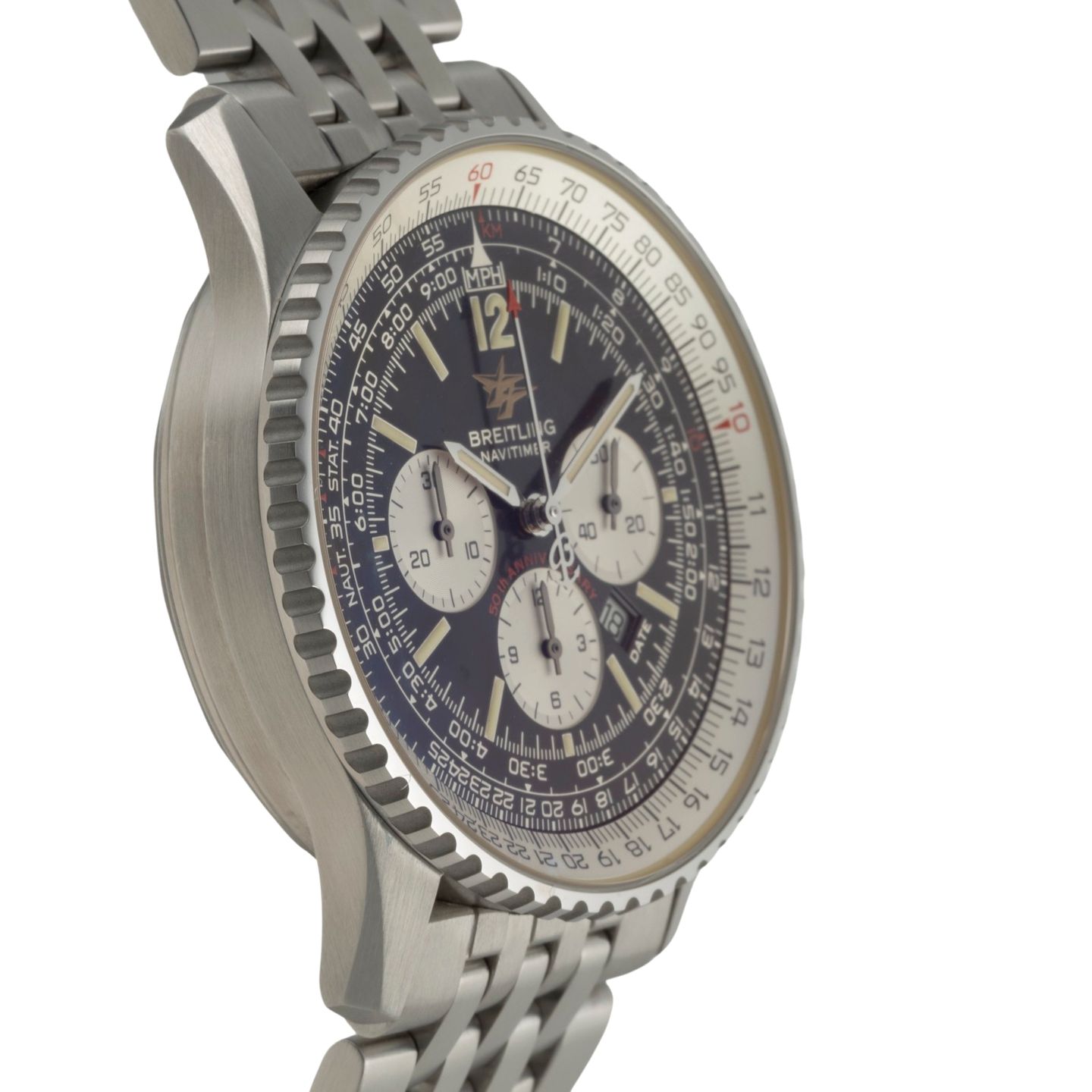 Breitling Navitimer A41322 (2003) - Zwart wijzerplaat 42mm Staal (7/8)