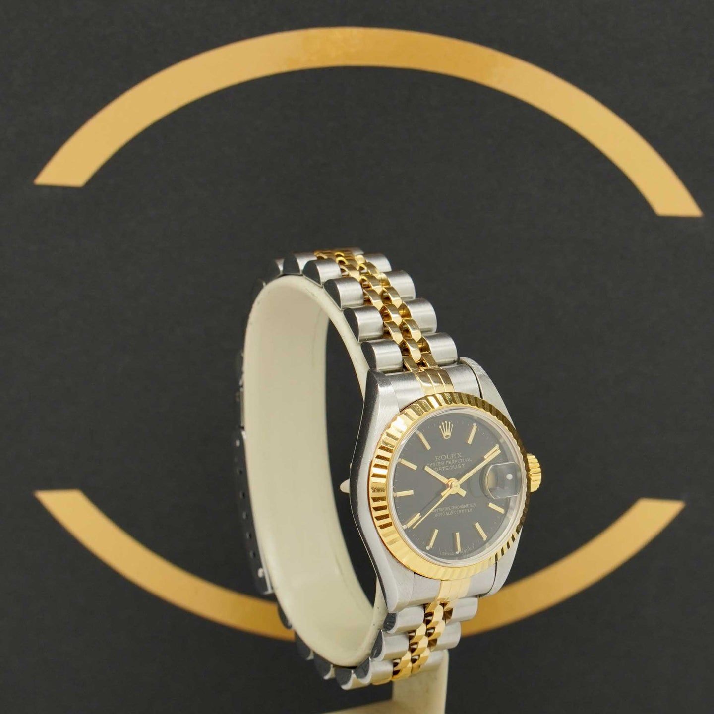 Rolex Lady-Datejust 79173 (1999) - Black dial 26 mm Gold/Steel case (3/7)
