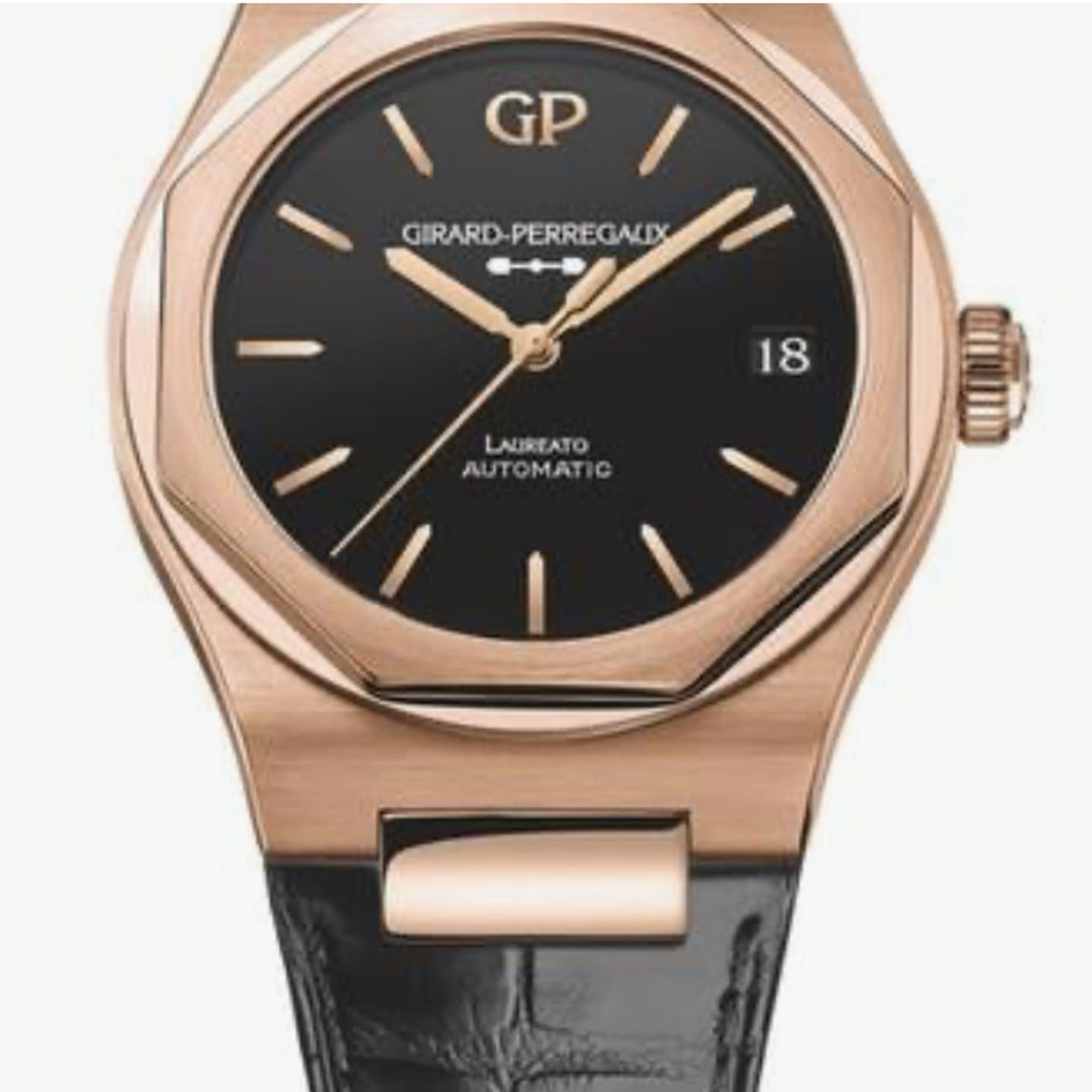 Girard-Perregaux Laureato 81010-52-3118-1CC (2024) - Black dial Unknown Rose Gold case (1/1)