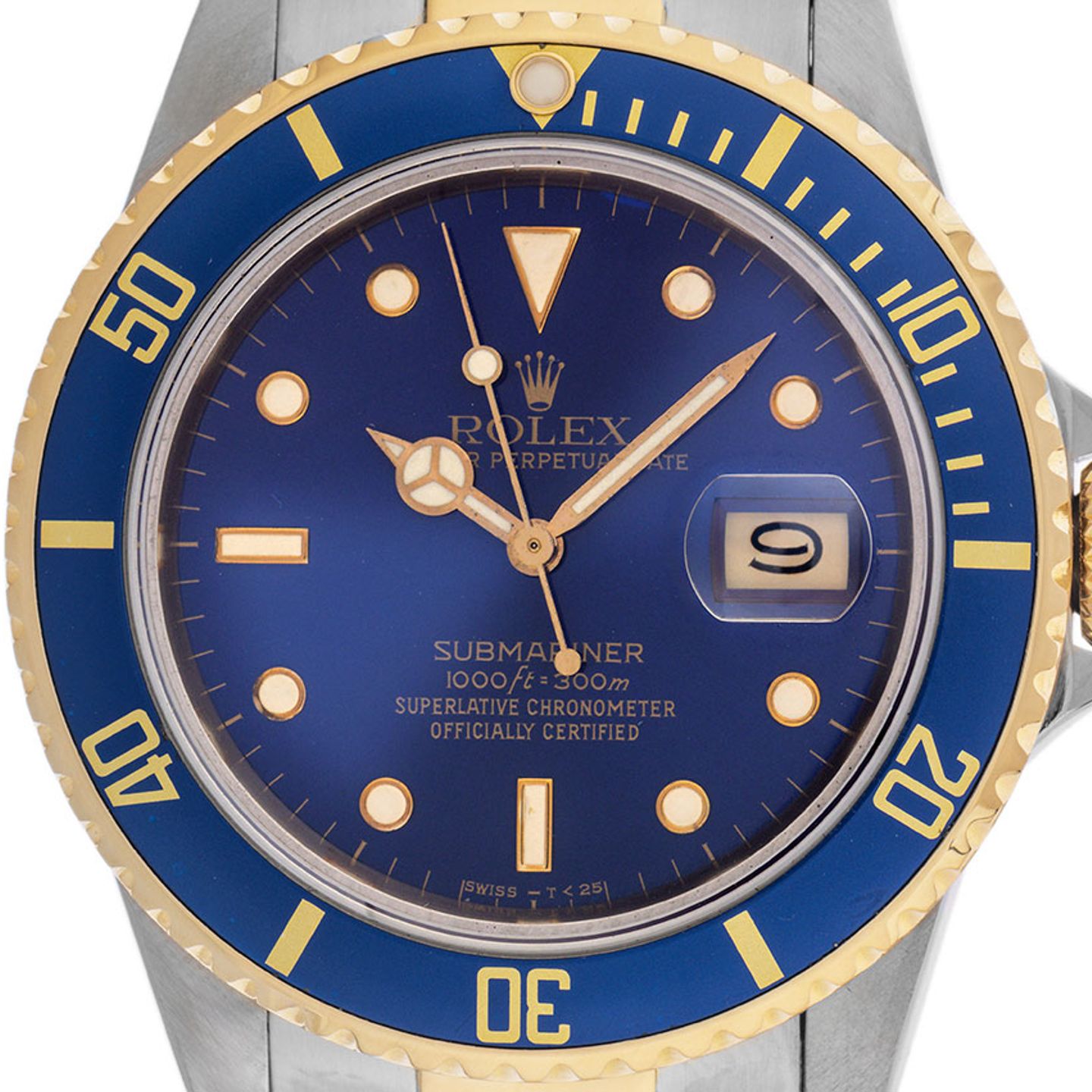Rolex Submariner Date 16803 (1985) - Blue dial 40 mm Gold/Steel case (1/8)