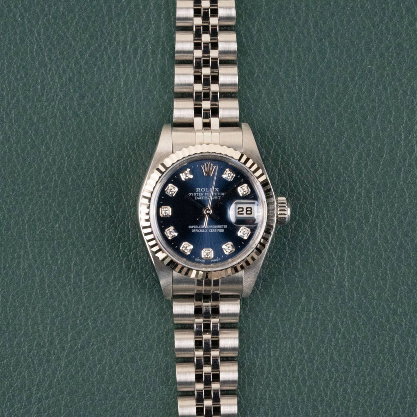 Rolex Lady-Datejust 79174 (2001) - Blue dial 26 mm Steel case (5/8)