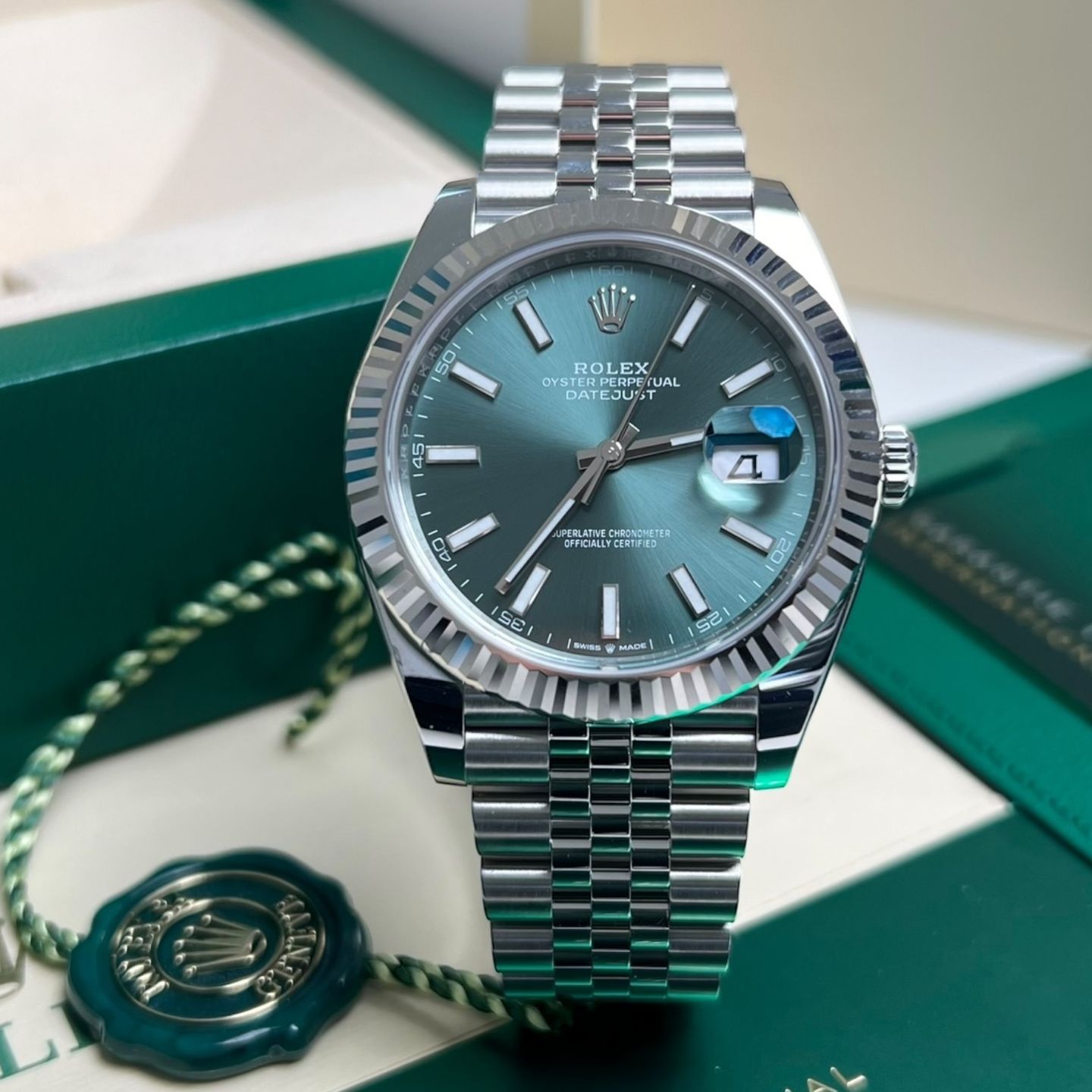 Rolex Datejust 41 126334 (2024) - Groen wijzerplaat 41mm Witgoud (6/7)