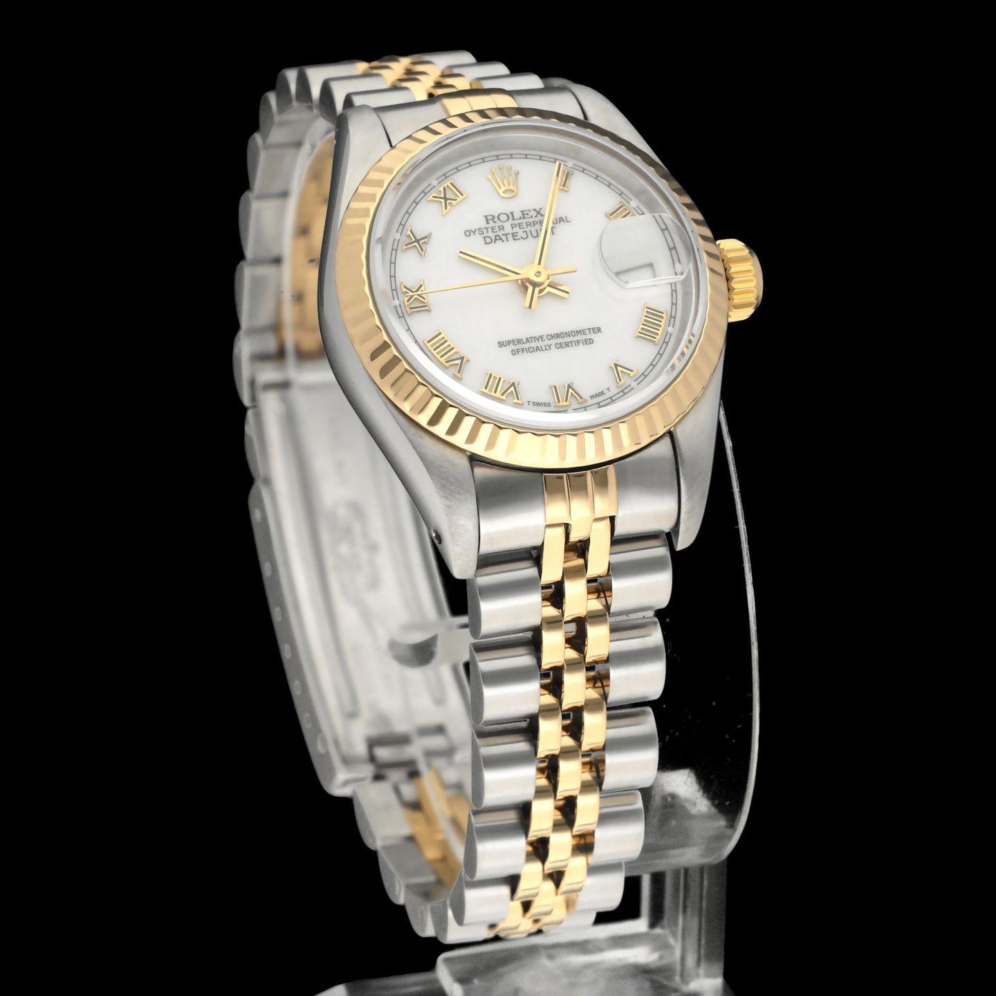 Rolex Lady-Datejust 69173 (1991) - White dial 26 mm Gold/Steel case (3/8)