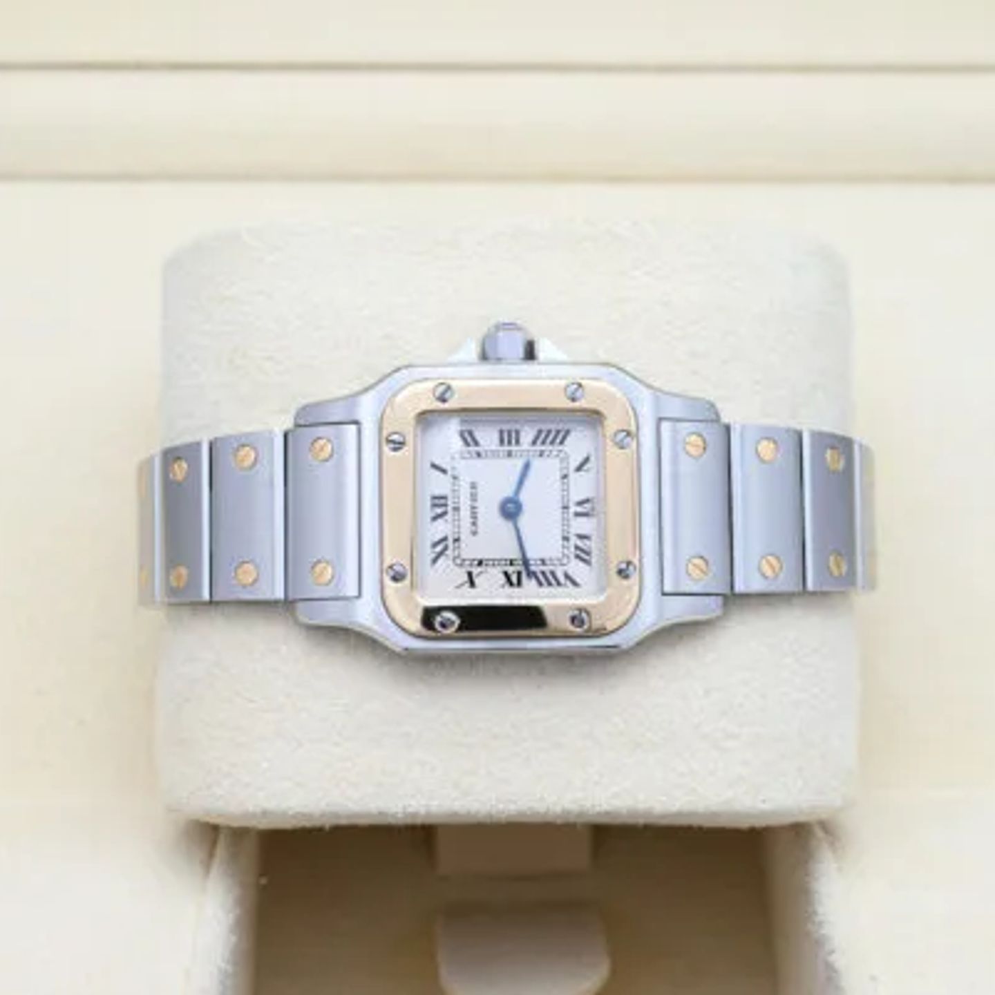 Cartier Santos Galbée 1567 (1999) - White dial 24 mm Gold/Steel case (5/8)
