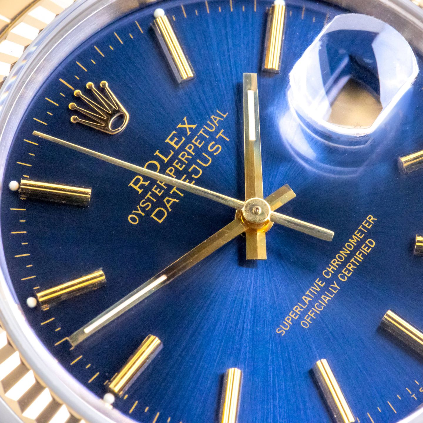 Rolex Datejust 36 16233 (1990) - Blue dial 36 mm Gold/Steel case (2/8)