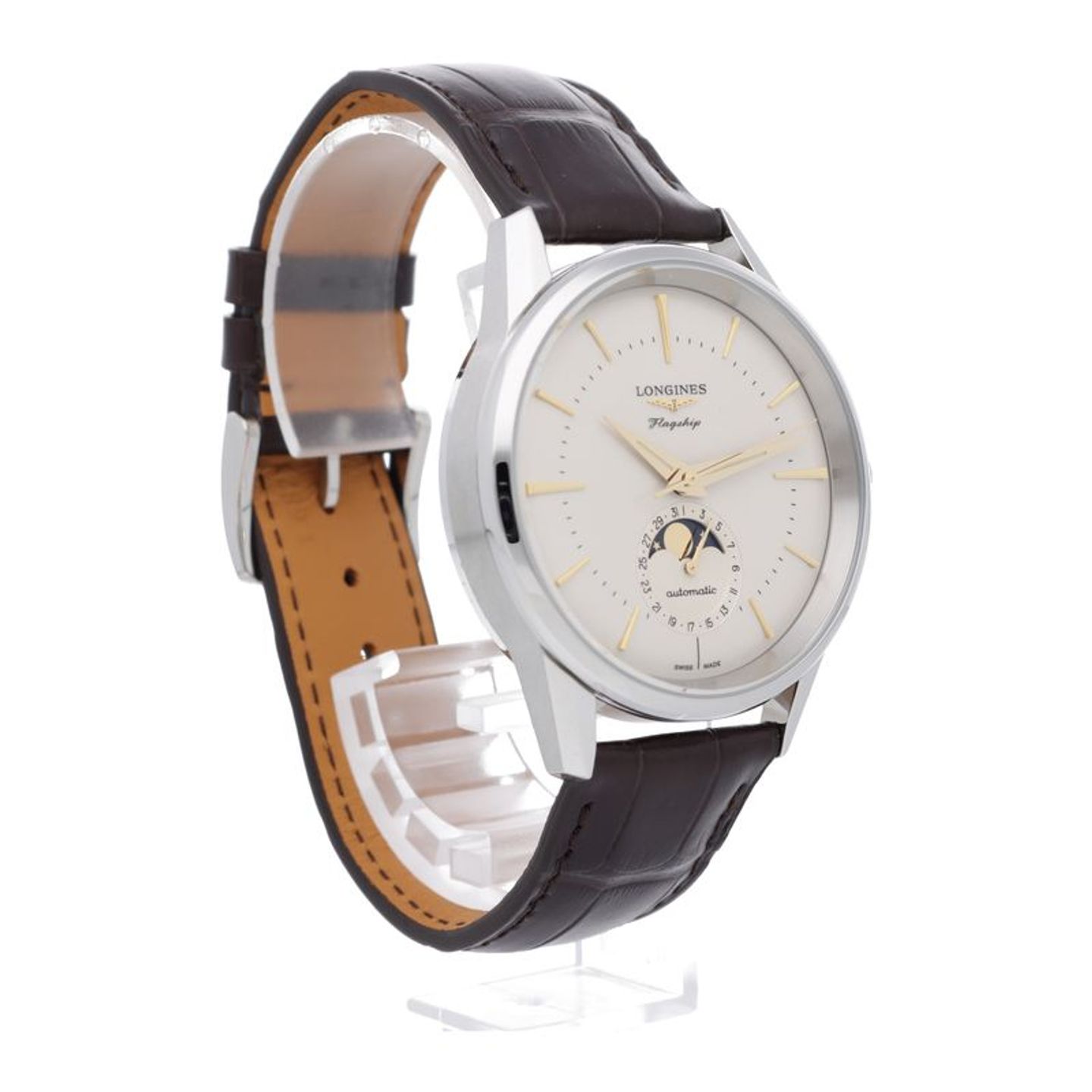 Longines Flagship Heritage L4.815.4.78.2 (2026) - Zilver wijzerplaat 39mm Staal (7/7)