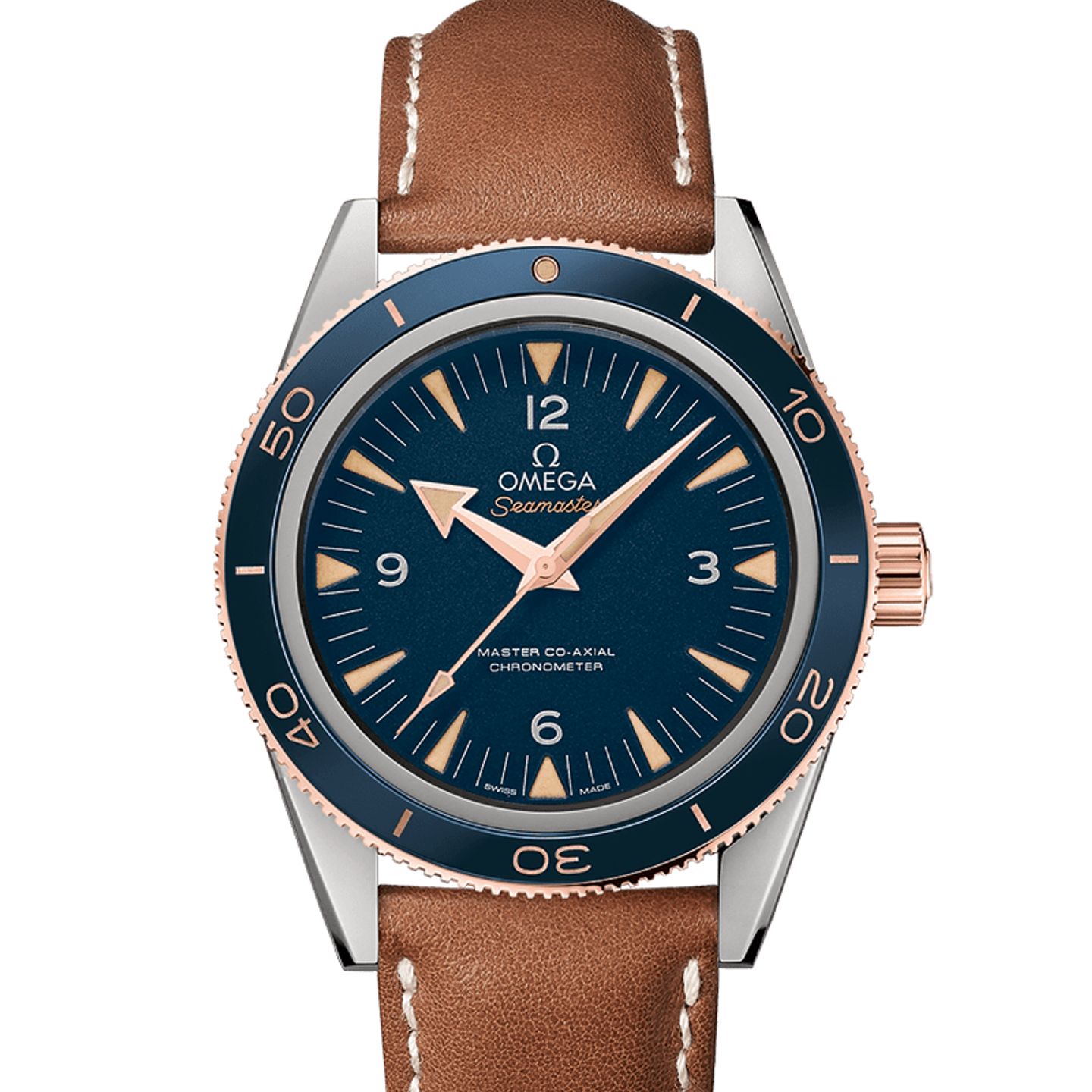 Omega Seamaster 300 233.62.41.21.03.001 (2022) - Blue dial 41 mm Rose Gold case (1/8)