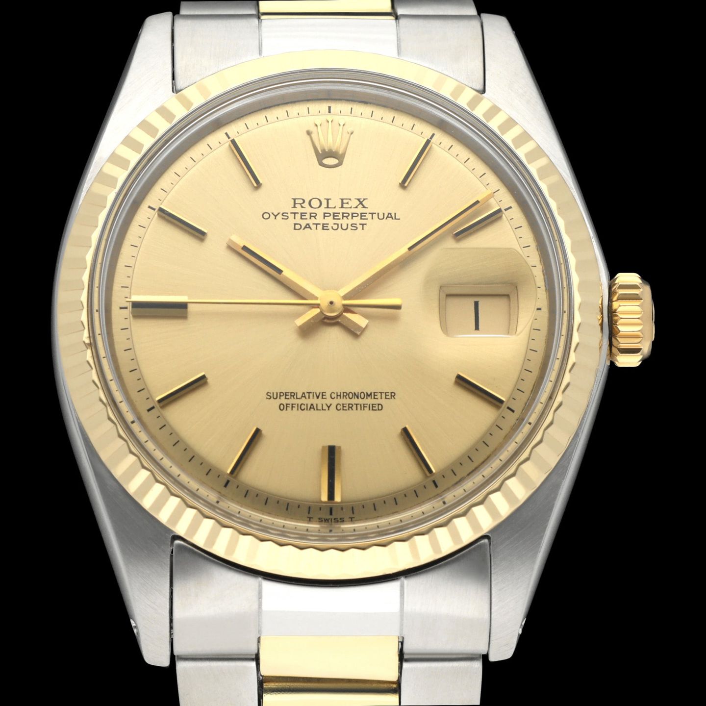 Rolex Datejust 1601 (1971) - Champagne wijzerplaat 36mm Staal (1/8)