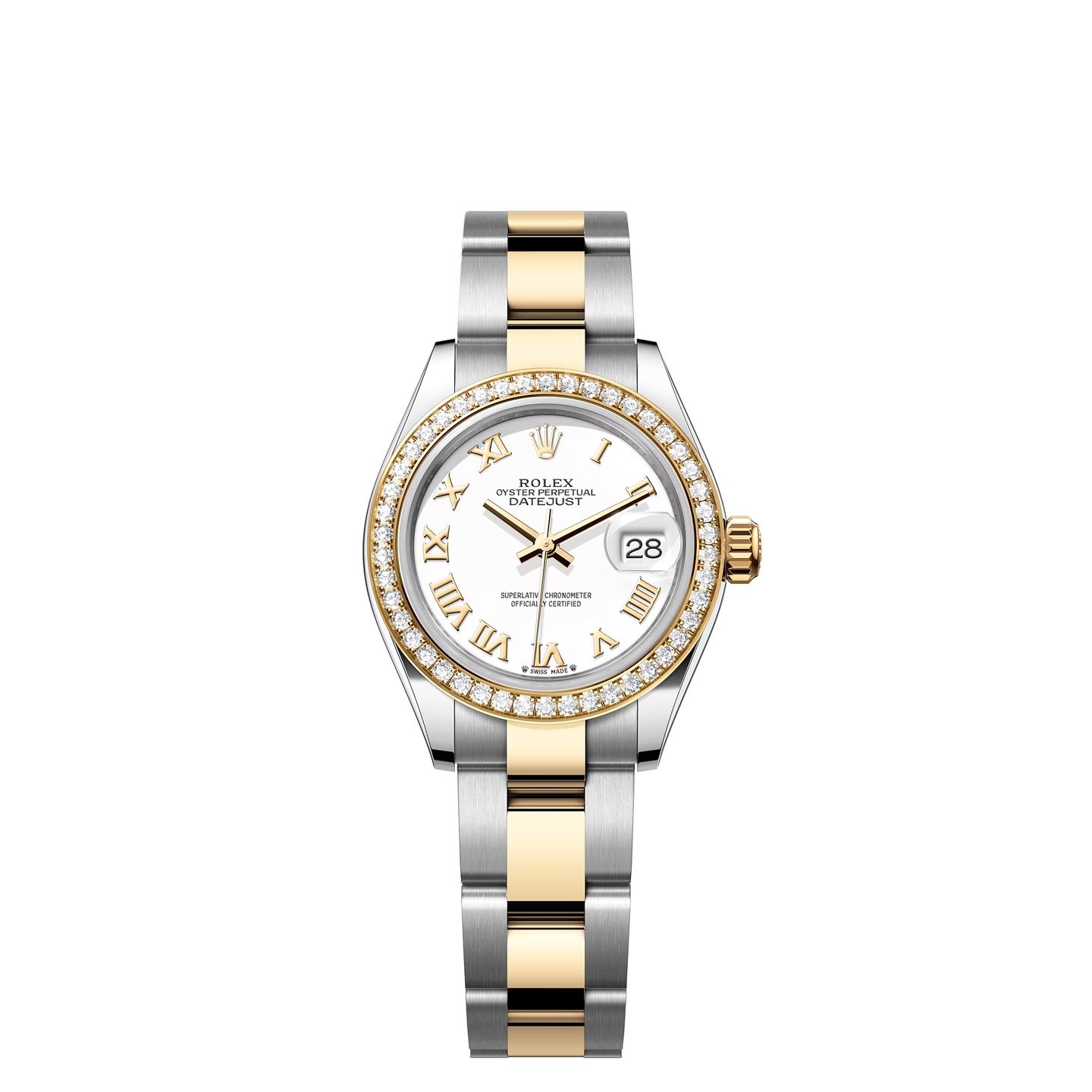 Rolex Lady-Datejust 279383RBR (2024) - White dial 28 mm Gold/Steel case (1/1)