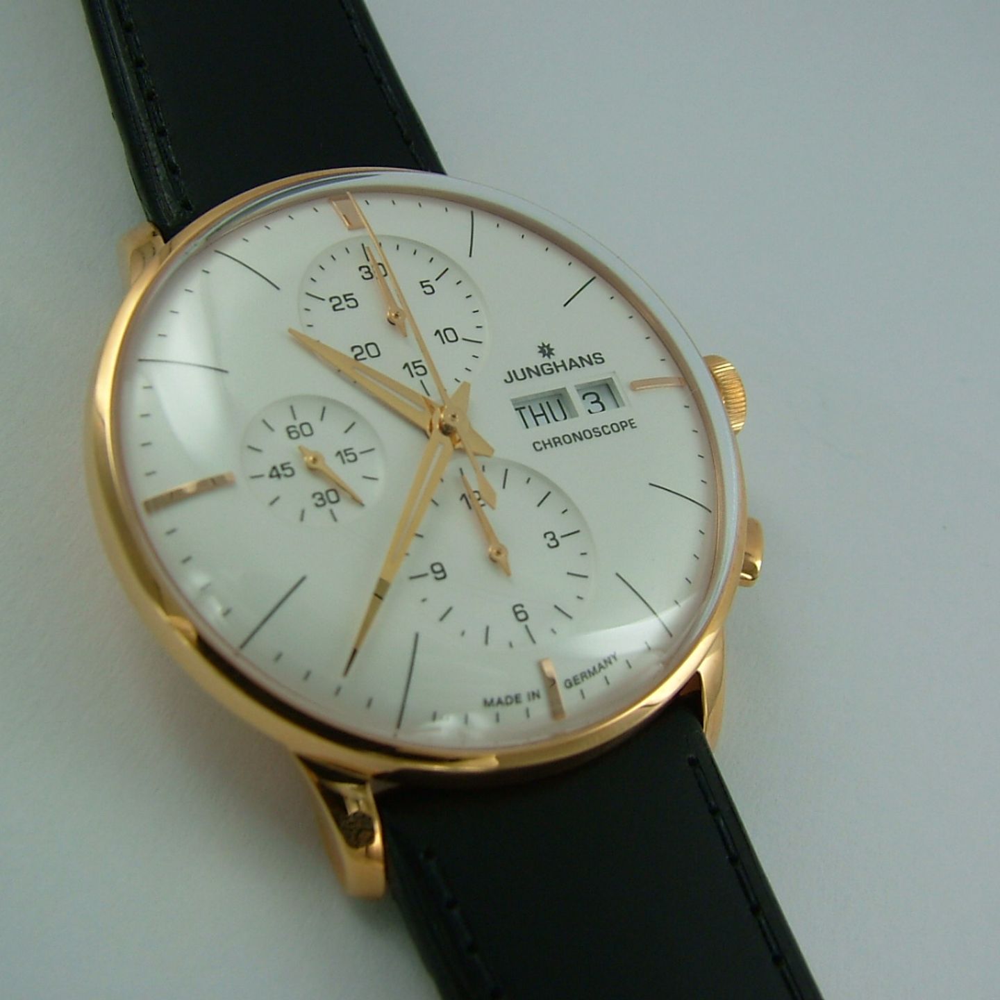 Junghans Meister Chronoscope - (2022) - White dial 41 mm Gold/Steel case (4/7)