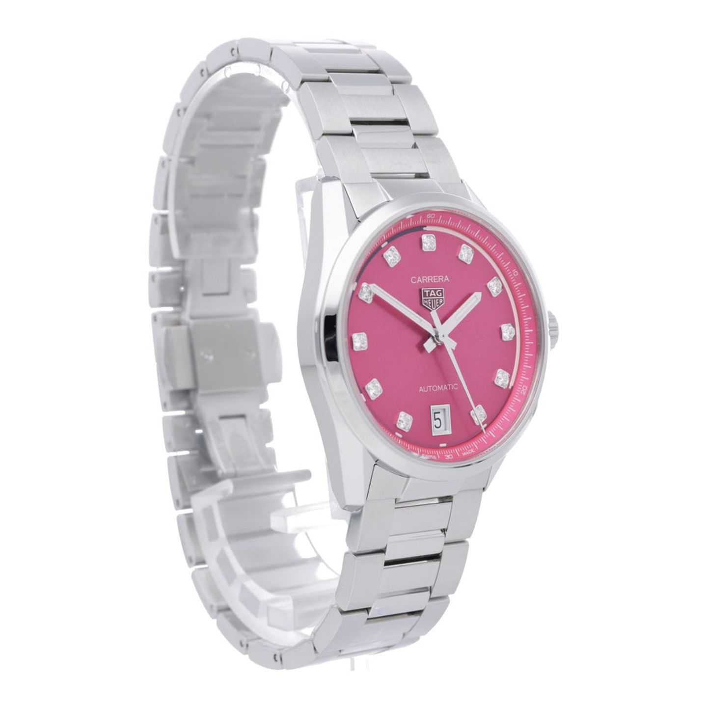 TAG Heuer Carrera Lady WBN2318.BA0001 (2026) - Roze wijzerplaat 36mm Staal (7/7)