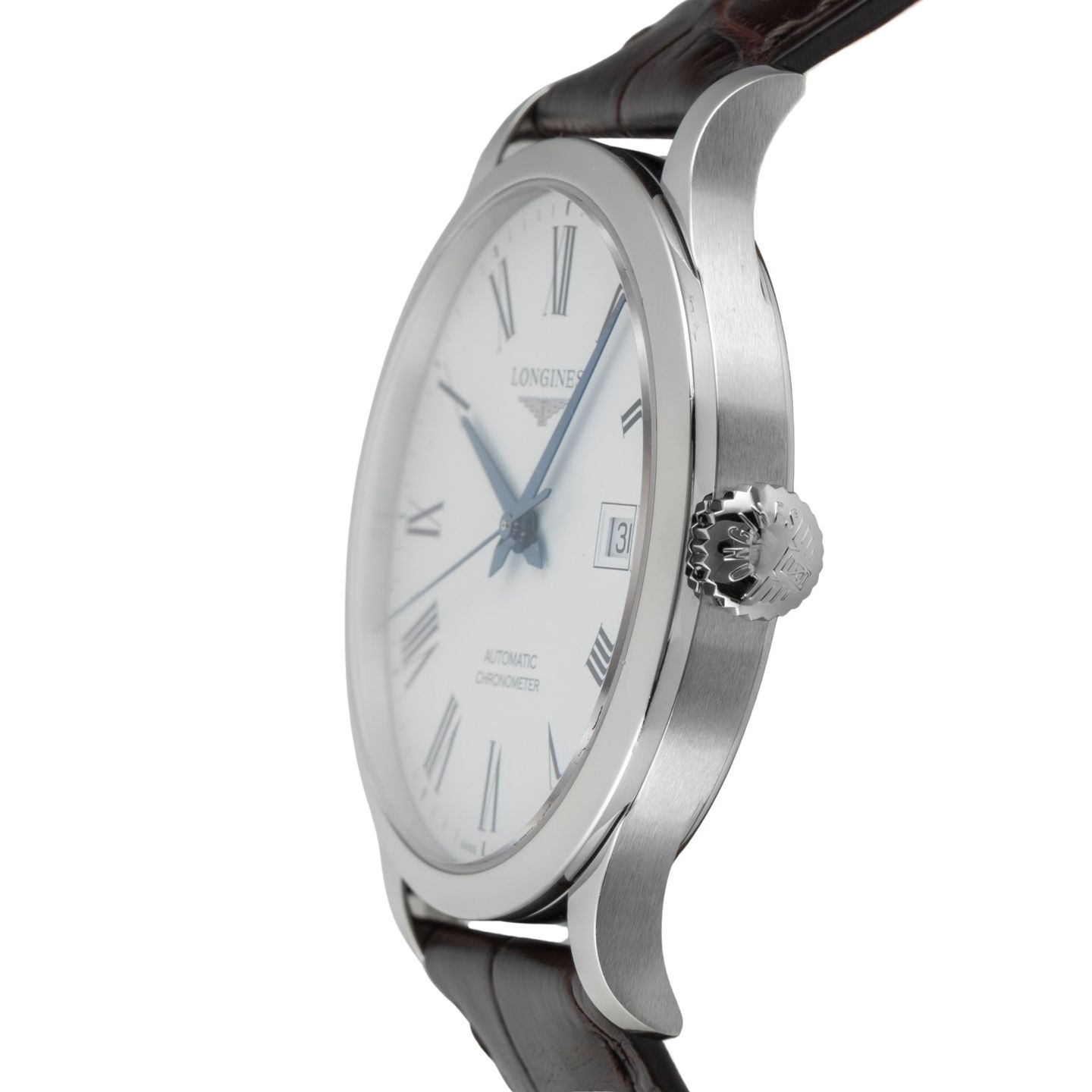 Longines Record L2.821.4.11.2 (Onbekend (willekeurig serienummer)) - Wit wijzerplaat 40mm Staal (6/8)