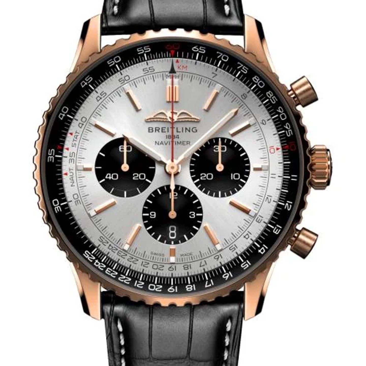 Breitling Navitimer 01 (46 MM) RB0137241G1P1 (2026) - Silver dial 46 mm Red Gold case (1/1)