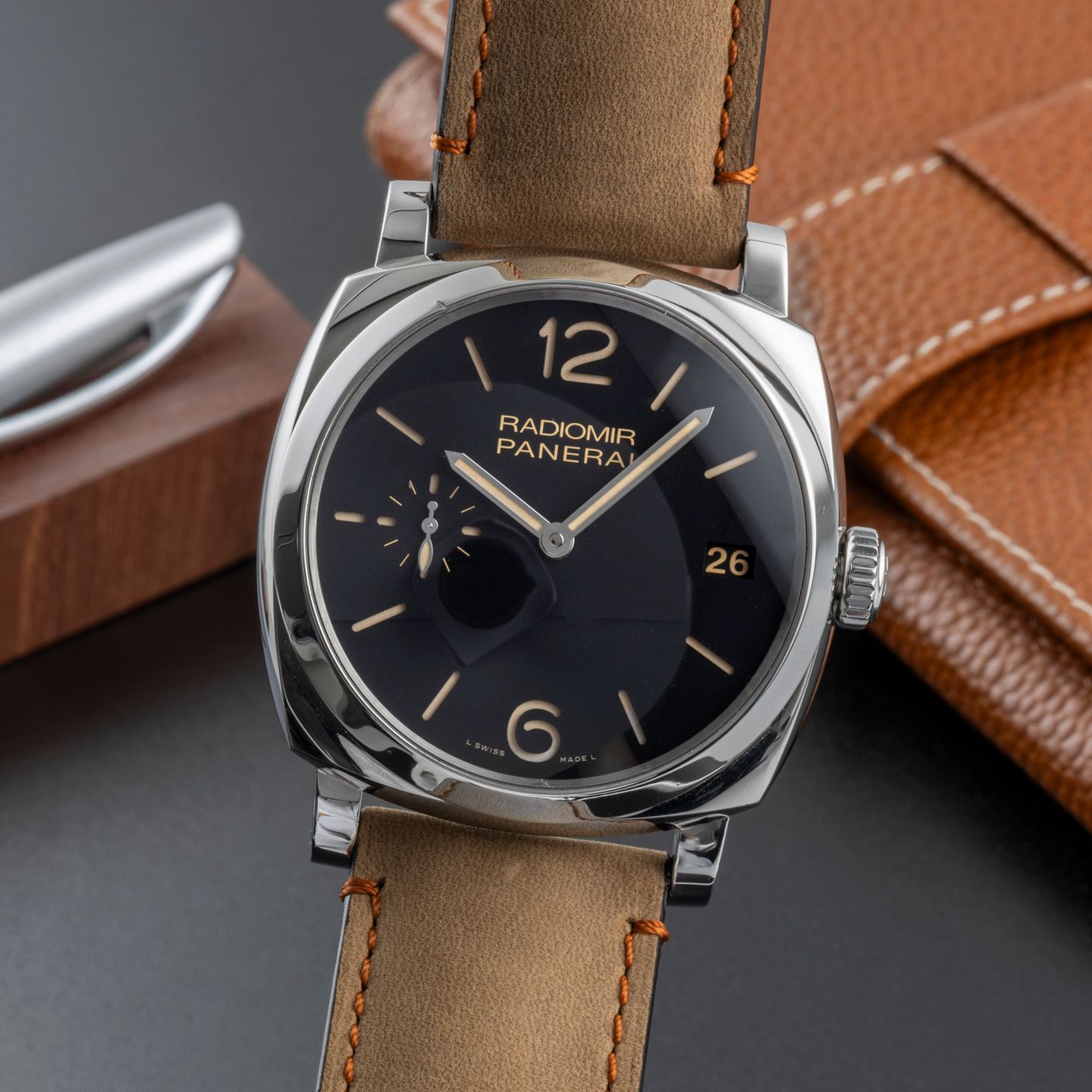 Panerai Radiomir 1940 3 Days PAM00514 (Unknown (random serial)) - Black dial 47 mm Steel case (3/8)