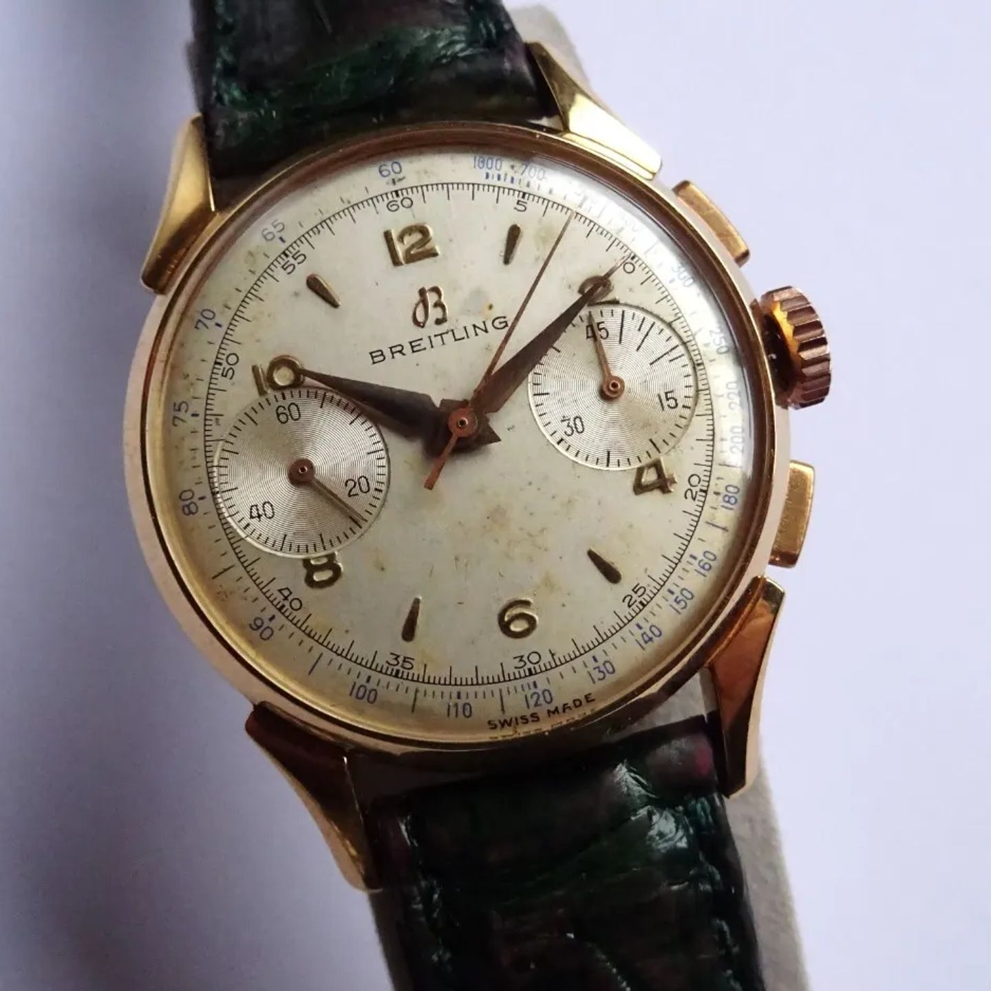 Breitling Vintage 1193 (1956) - Zilver wijzerplaat 34mm Goud/Staal (2/8)