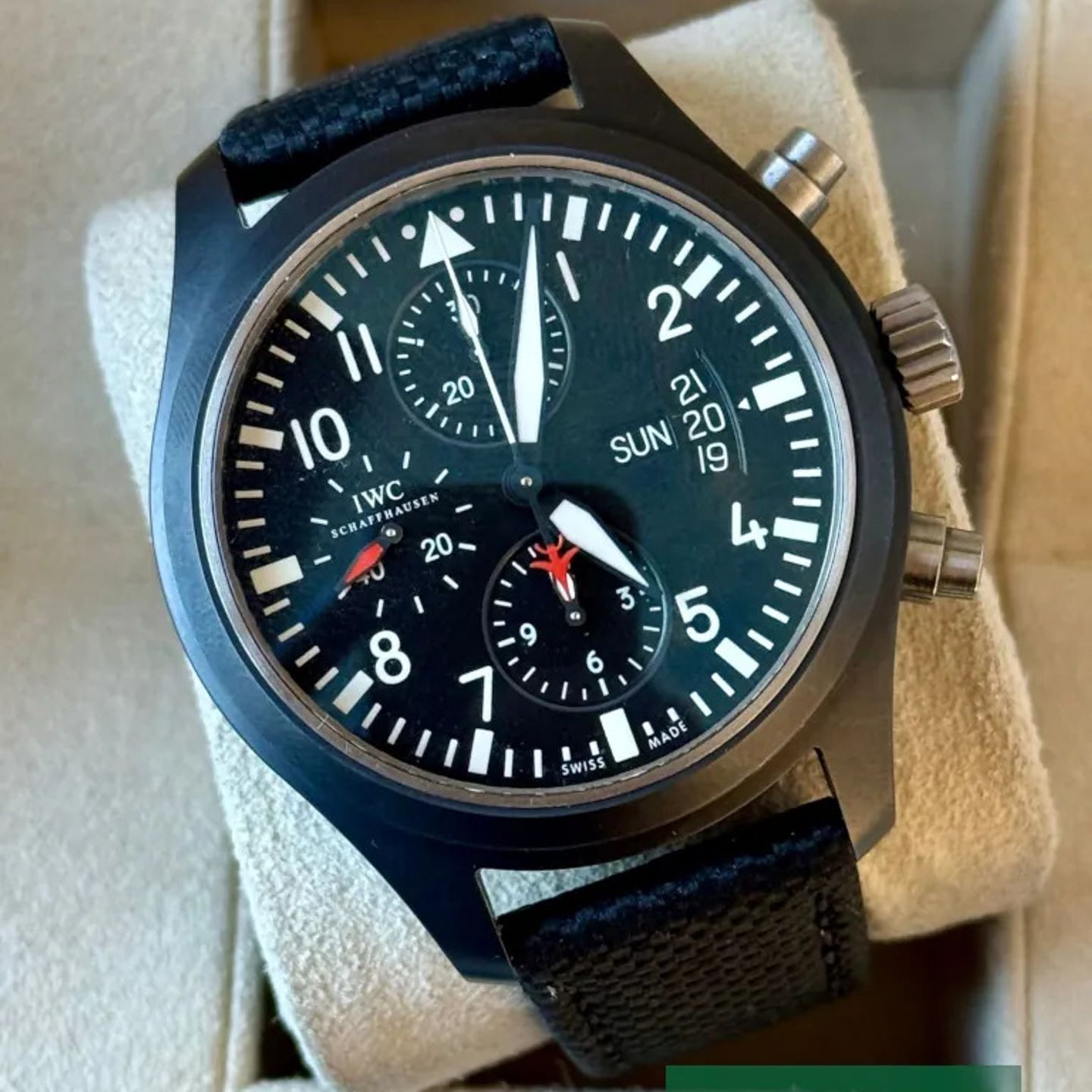 IWC Pilot IW378901 (Onbekend (willekeurig serienummer)) - Zwart wijzerplaat 44mm Keramiek (1/7)