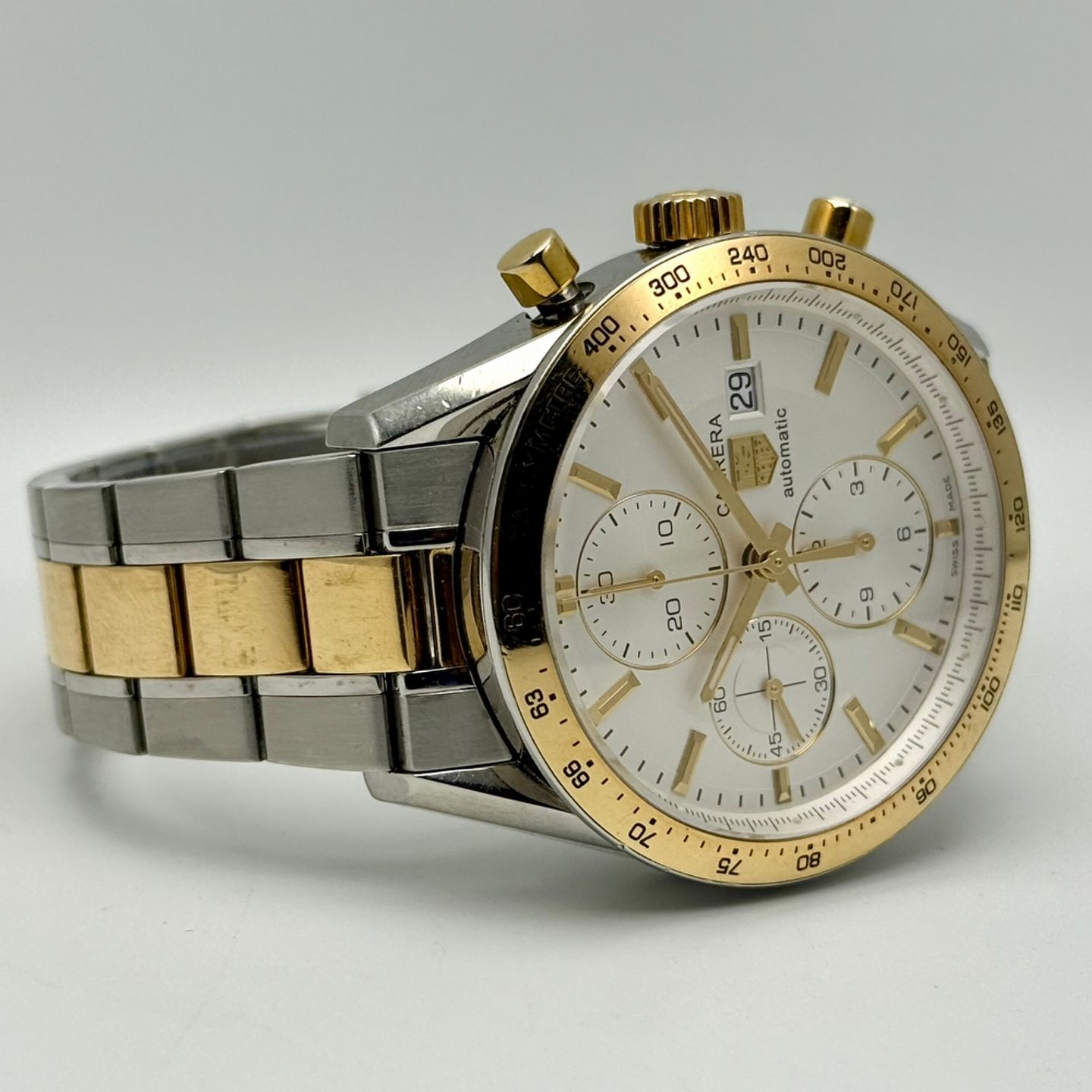 TAG Heuer Carrera Calibre 16 CV2050.BD0789 (Onbekend (willekeurig serienummer)) - Zilver wijzerplaat 41mm Goud/Staal (4/8)