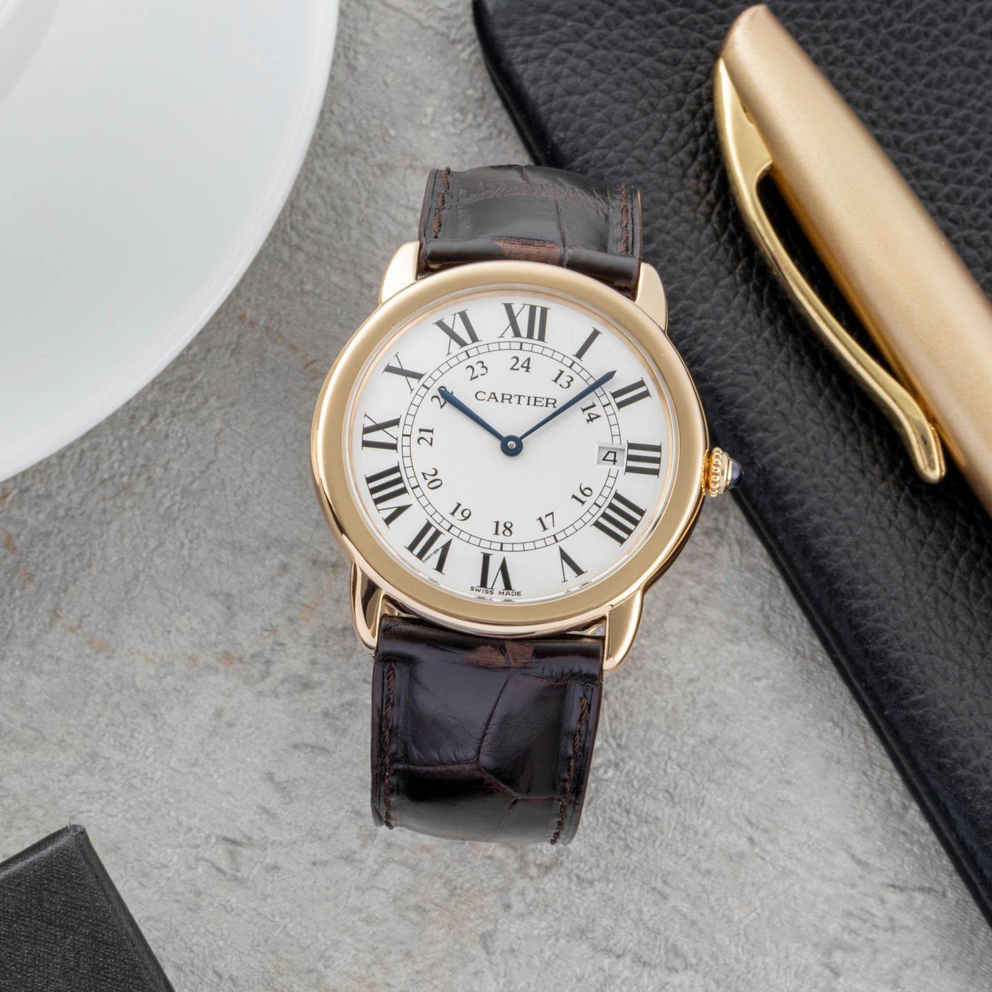 Cartier Ronde Solo de Cartier W6700455 (Unknown (random serial)) - Silver dial 36 mm Gold/Steel case (1/8)