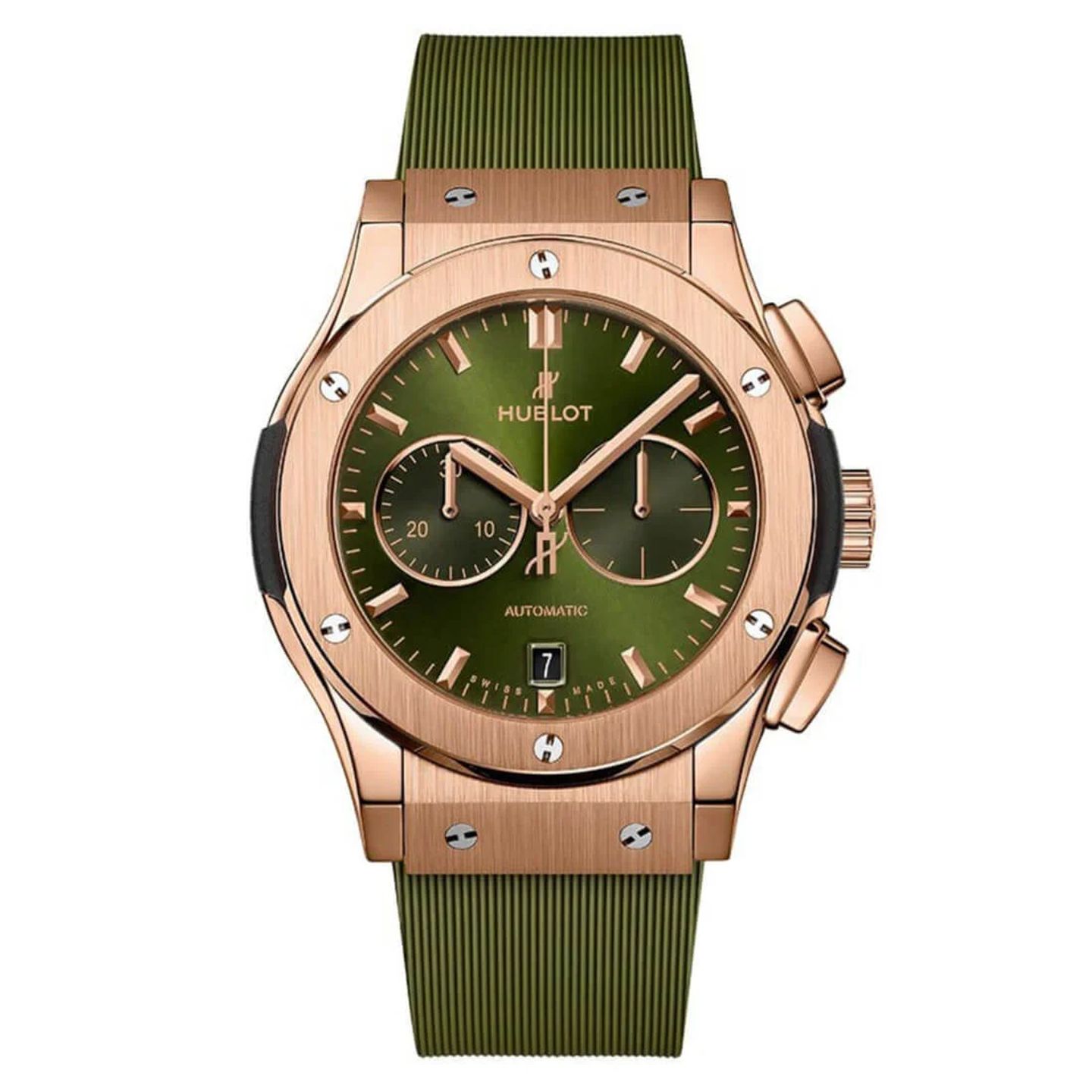 Hublot Classic Fusion Chronograph 541.OX.8980.RX (2023) - Green dial 42 mm Rose Gold case (3/3)