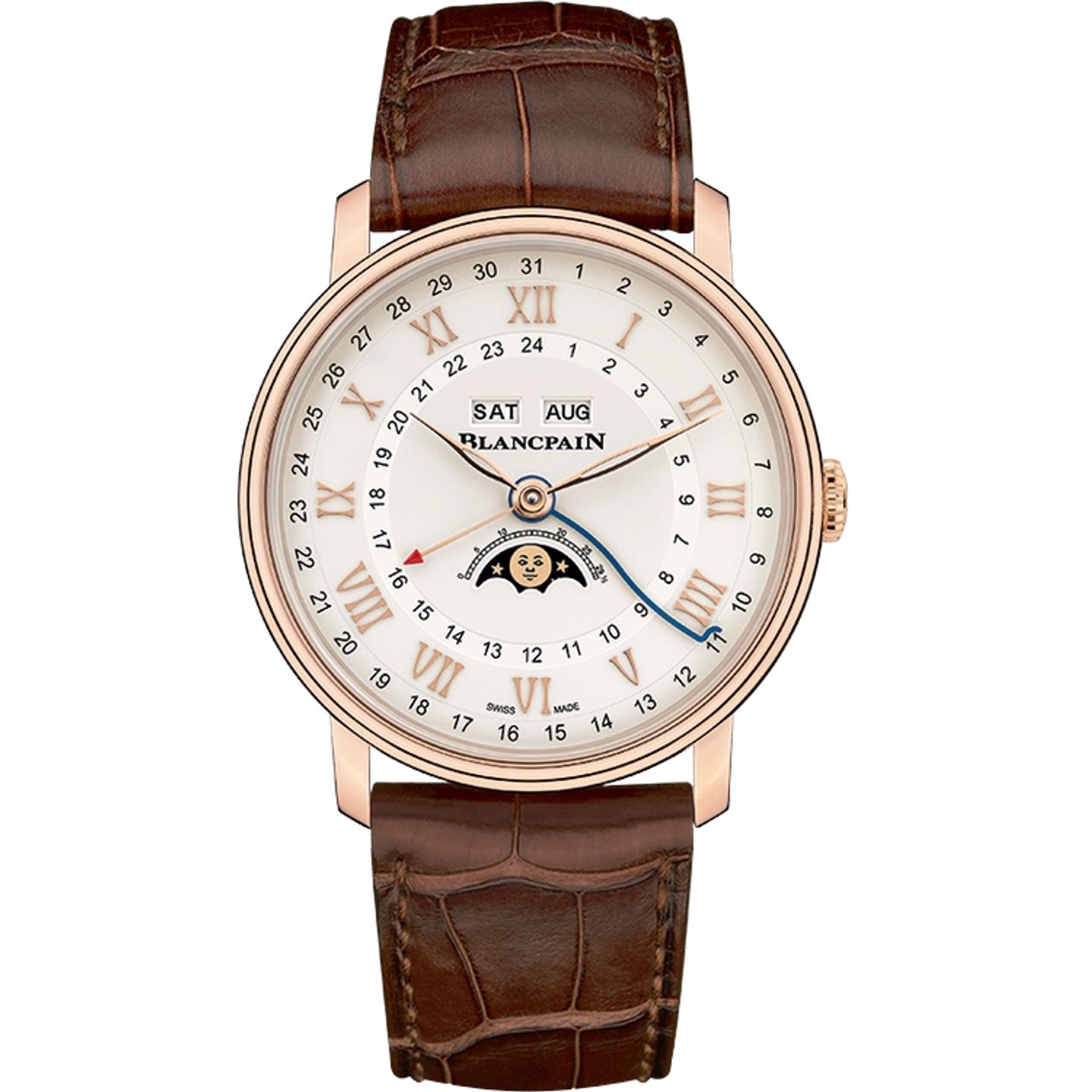 Blancpain Villeret Quantième Complet 6676-3642-55B (2026) - Zilver wijzerplaat 41mm Roségoud (1/1)