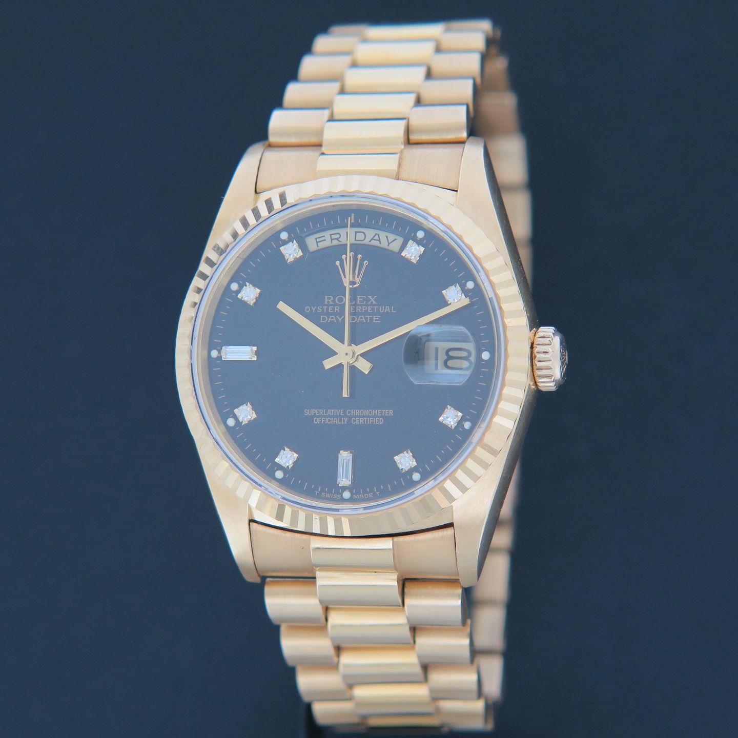 Rolex Day-Date 36 18238 (1989) - Zwart wijzerplaat 36mm Geelgoud (1/4)