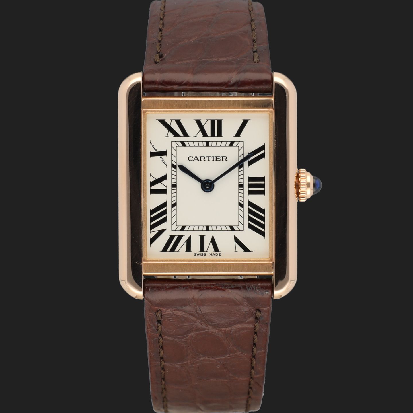 Cartier Tank Solo W5200024 (2019) - Zilver wijzerplaat 31mm Roségoud (3/8)