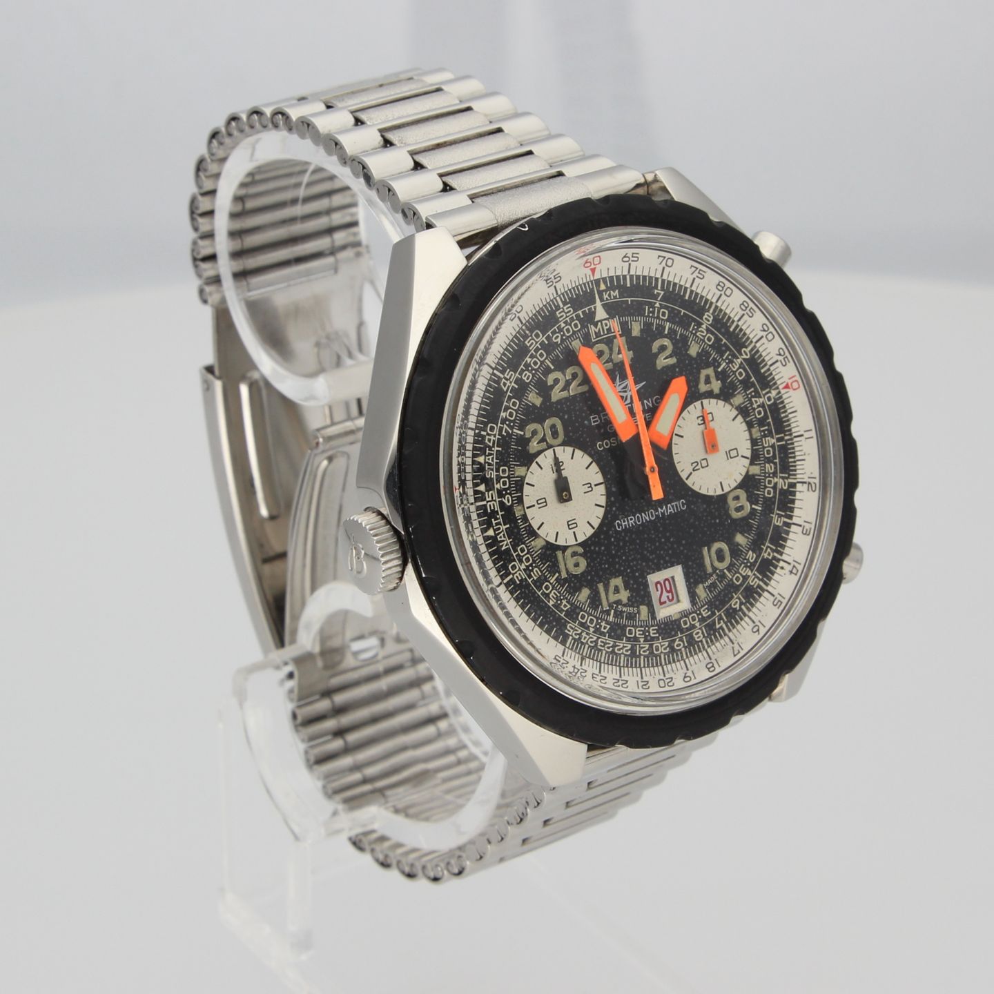 Breitling Chrono-Matic 1809 (1968) - Black dial 48 mm Steel case (4/8)