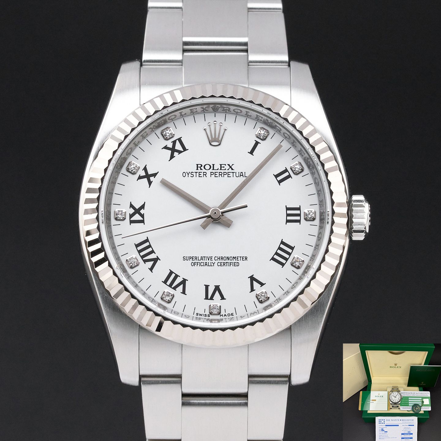 Rolex Oyster Perpetual 36 116034 (2017) - Wit wijzerplaat 36mm Staal (1/8)