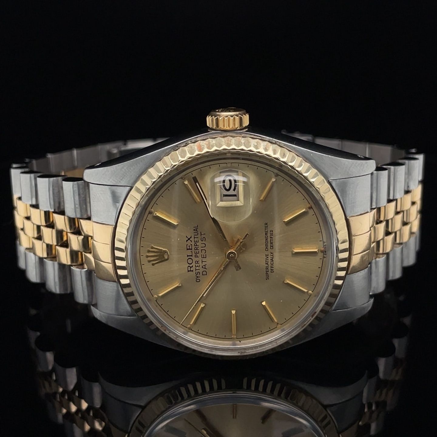 Rolex Datejust 36 16013 (1977) - Champagne dial 36 mm Gold/Steel case (8/8)