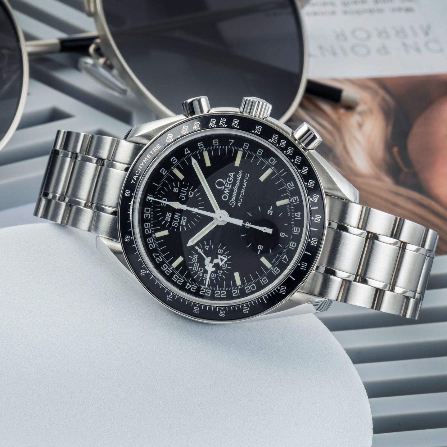 Omega Speedmaster Day Date 3520.50.00 (Onbekend (willekeurig serienummer)) - Zwart wijzerplaat 39mm Staal (2/8)