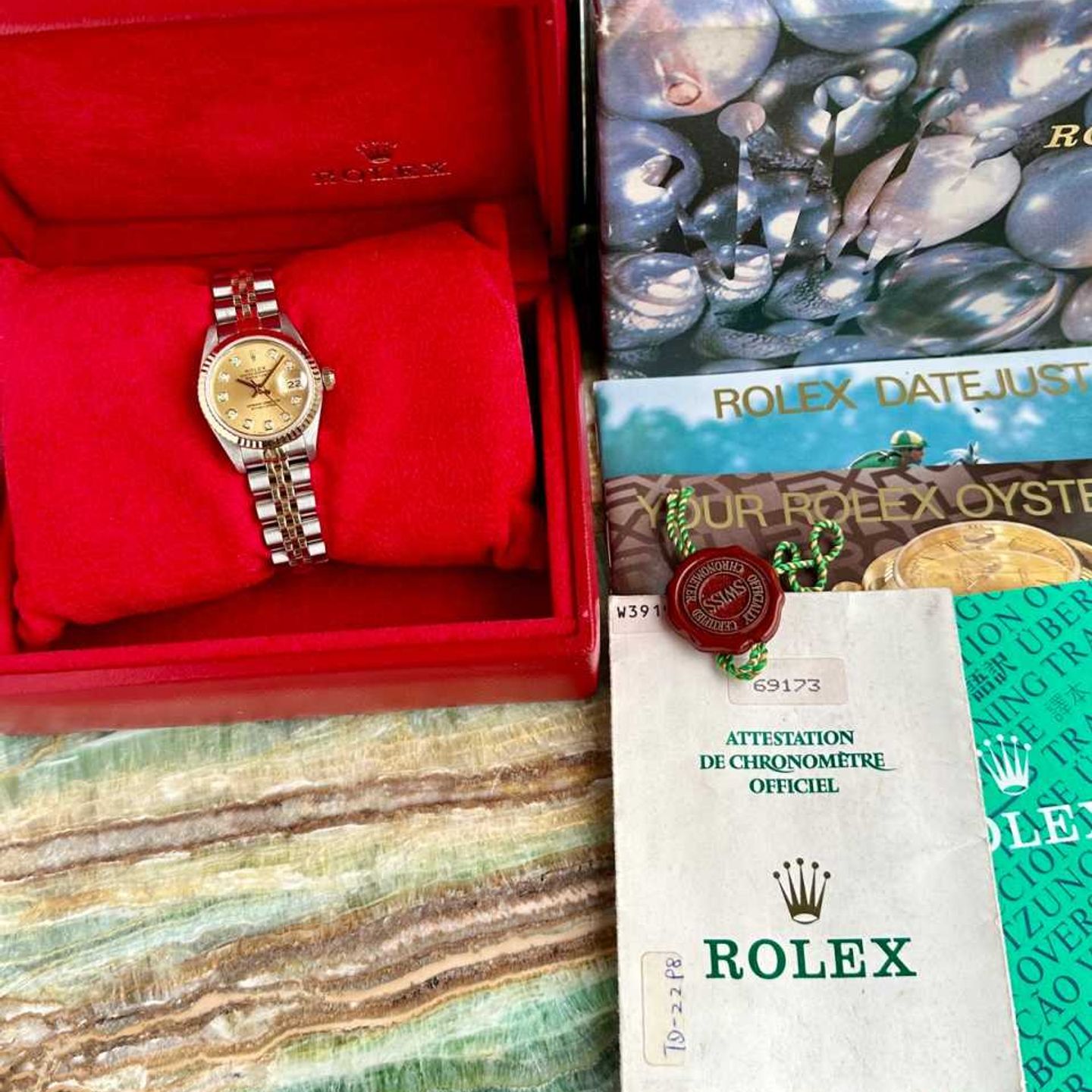 Rolex Lady-Datejust 69173G (1995) - Gold dial 26 mm Gold/Steel case (4/8)