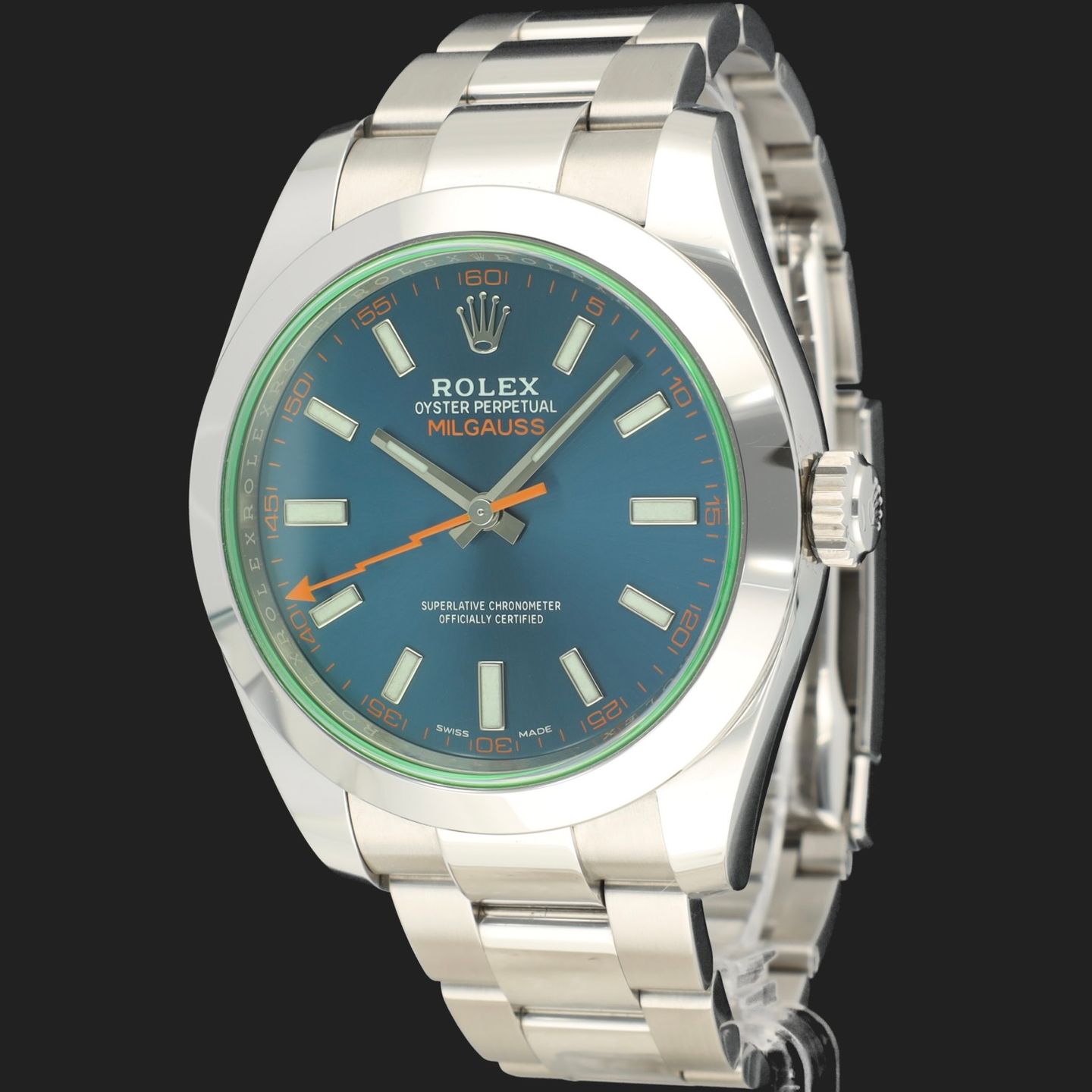 Rolex Milgauss 116400GV (2019) - Blue dial 40 mm Steel case (1/8)