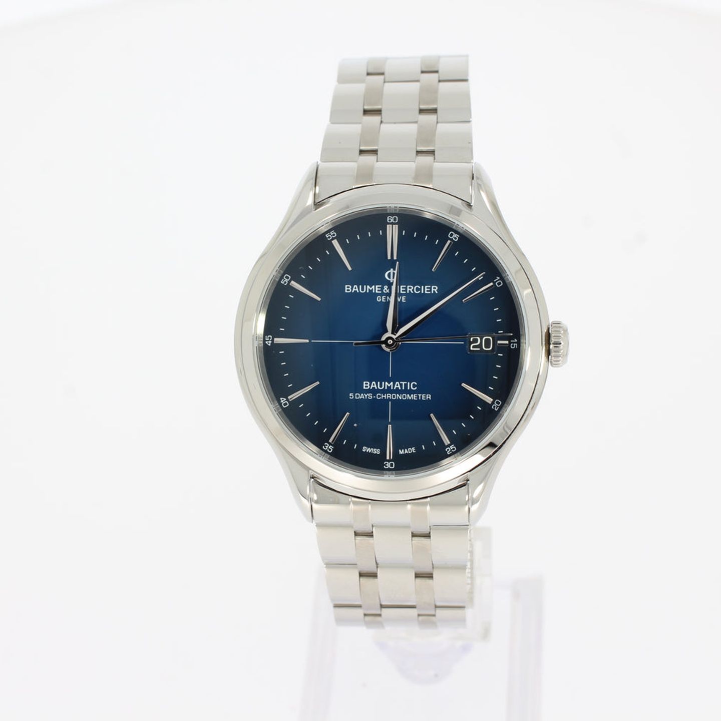 Baume & Mercier Clifton M0A10468 (2025) - Blauw wijzerplaat 40mm Staal (1/4)