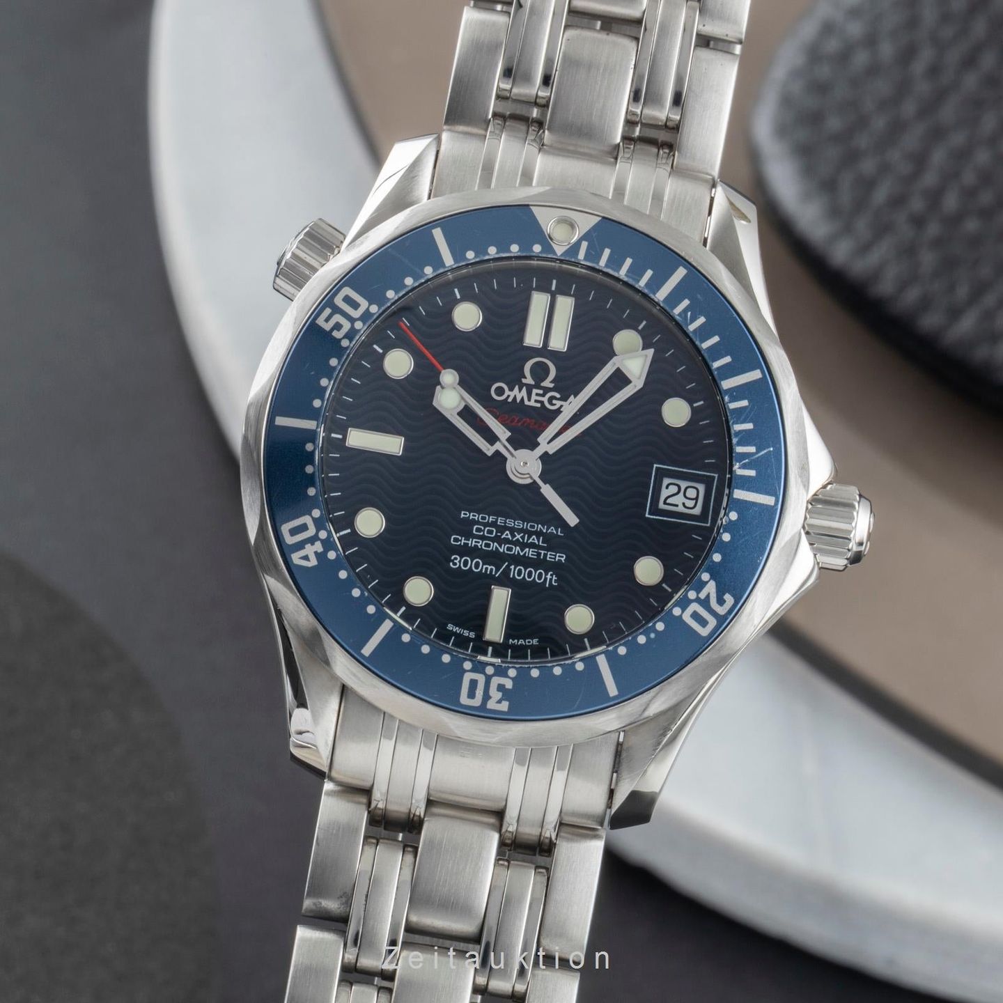 Omega Seamaster Diver 300 M 2222.80.00 (2007) - Blauw wijzerplaat 36mm Staal (1/8)
