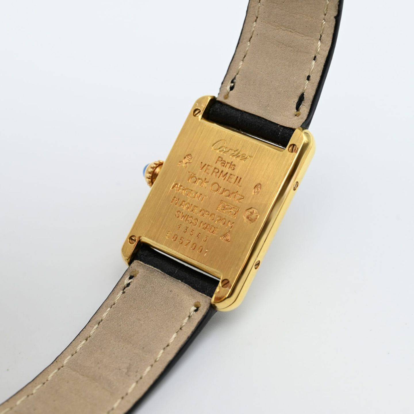 Cartier Tank Vermeil 5057001 (Unknown (random serial)) - White dial 20 mm Silver case (8/8)