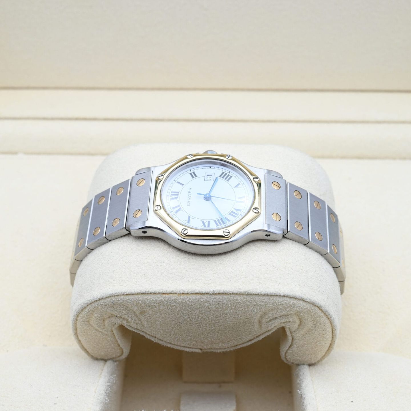 Cartier Santos 2966 (Unknown (random serial)) - White dial 30 mm Gold/Steel case (3/7)