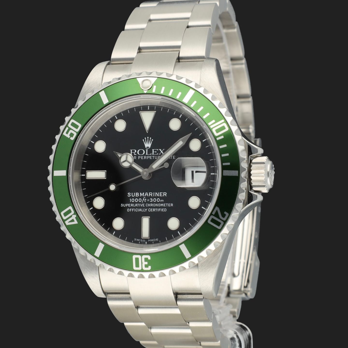 Rolex Submariner Date 16610LV (2006) - Zwart wijzerplaat 40mm Staal (1/8)