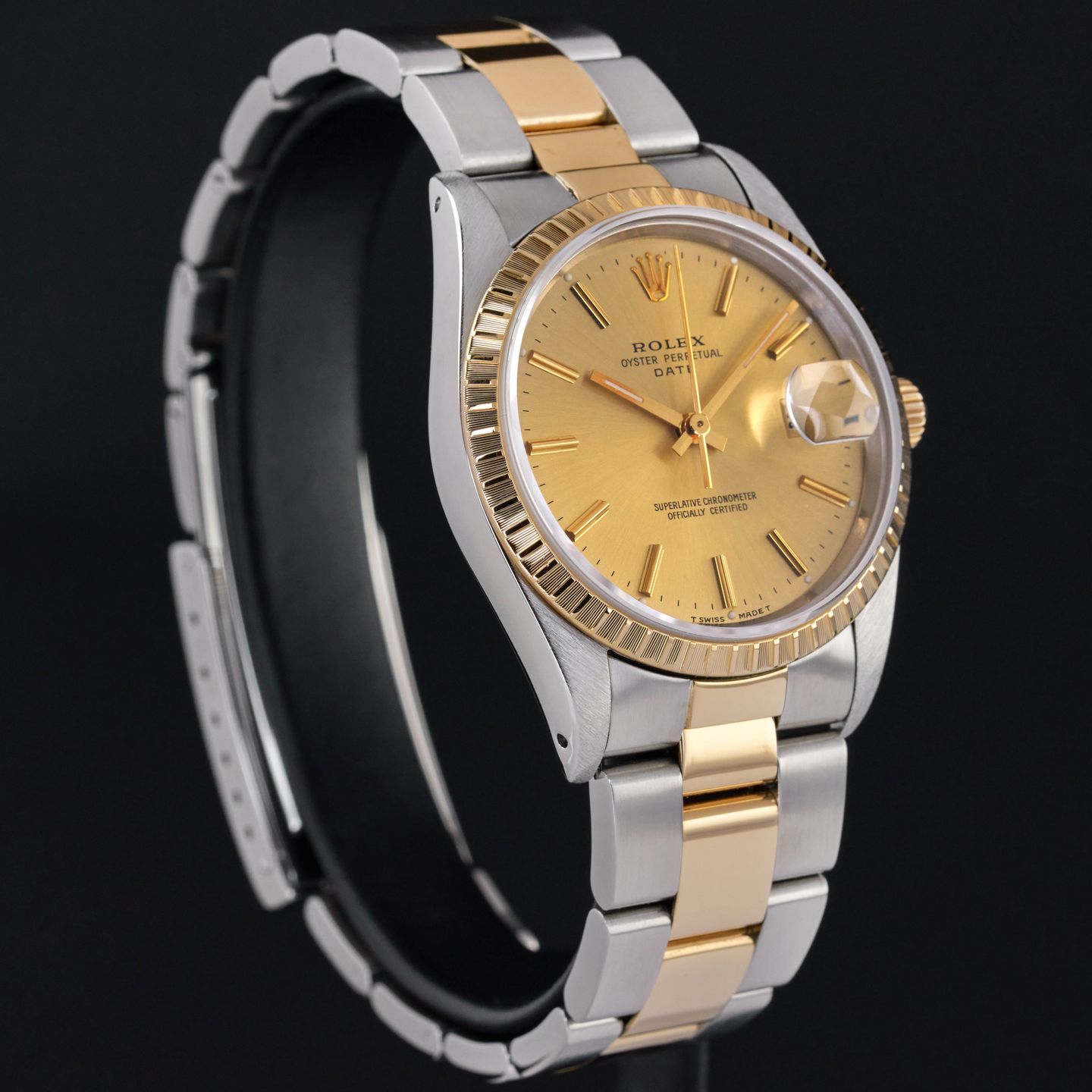 Rolex Oyster Perpetual Date 15223 (1991) - 34 mm Gold/Steel case (5/8)