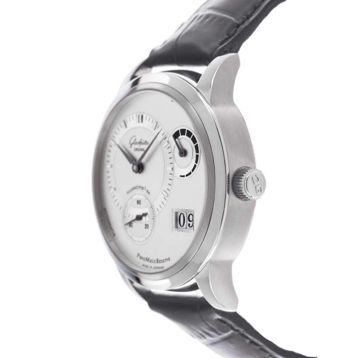 Glashütte Original PanoReserve 1-90-03-02-02-04 (2007) - Silver dial 39 mm Steel case (4/7)