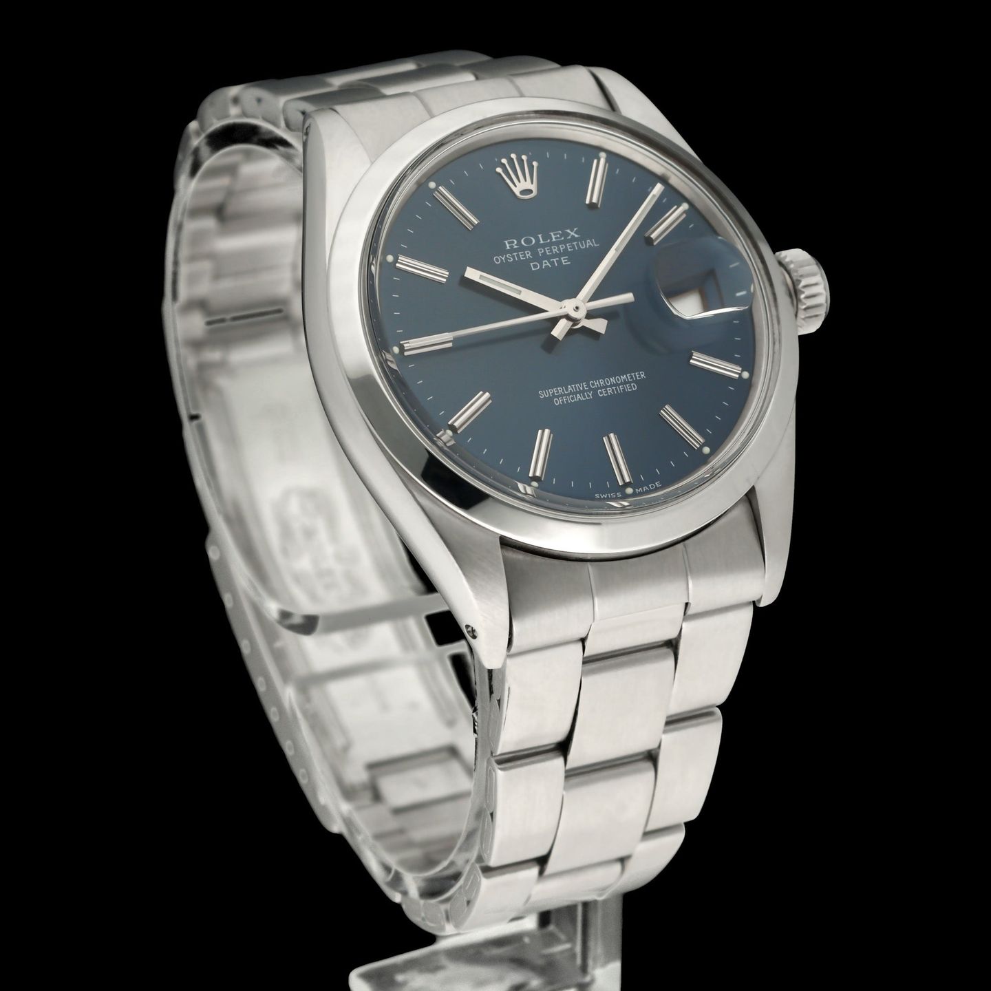 Rolex Oyster Perpetual Date 1500 (1971) - Blauw wijzerplaat 34mm Staal (3/6)